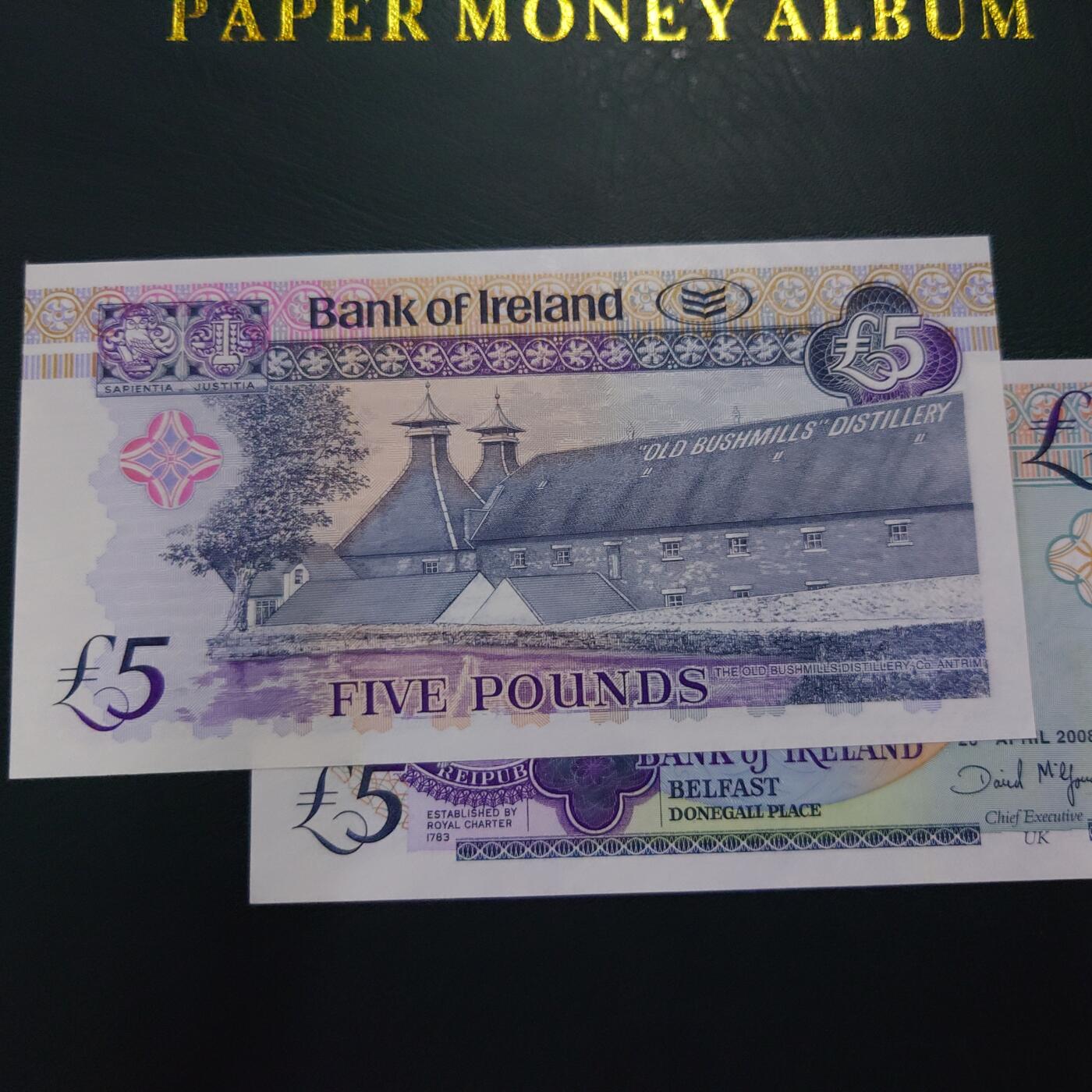 【世界钱币】精选微拍第121期暨2024年第32期  部分新品卖剩 2008年北爱尔兰5镑 酒厂纪念钞全新绝品无47尾号693