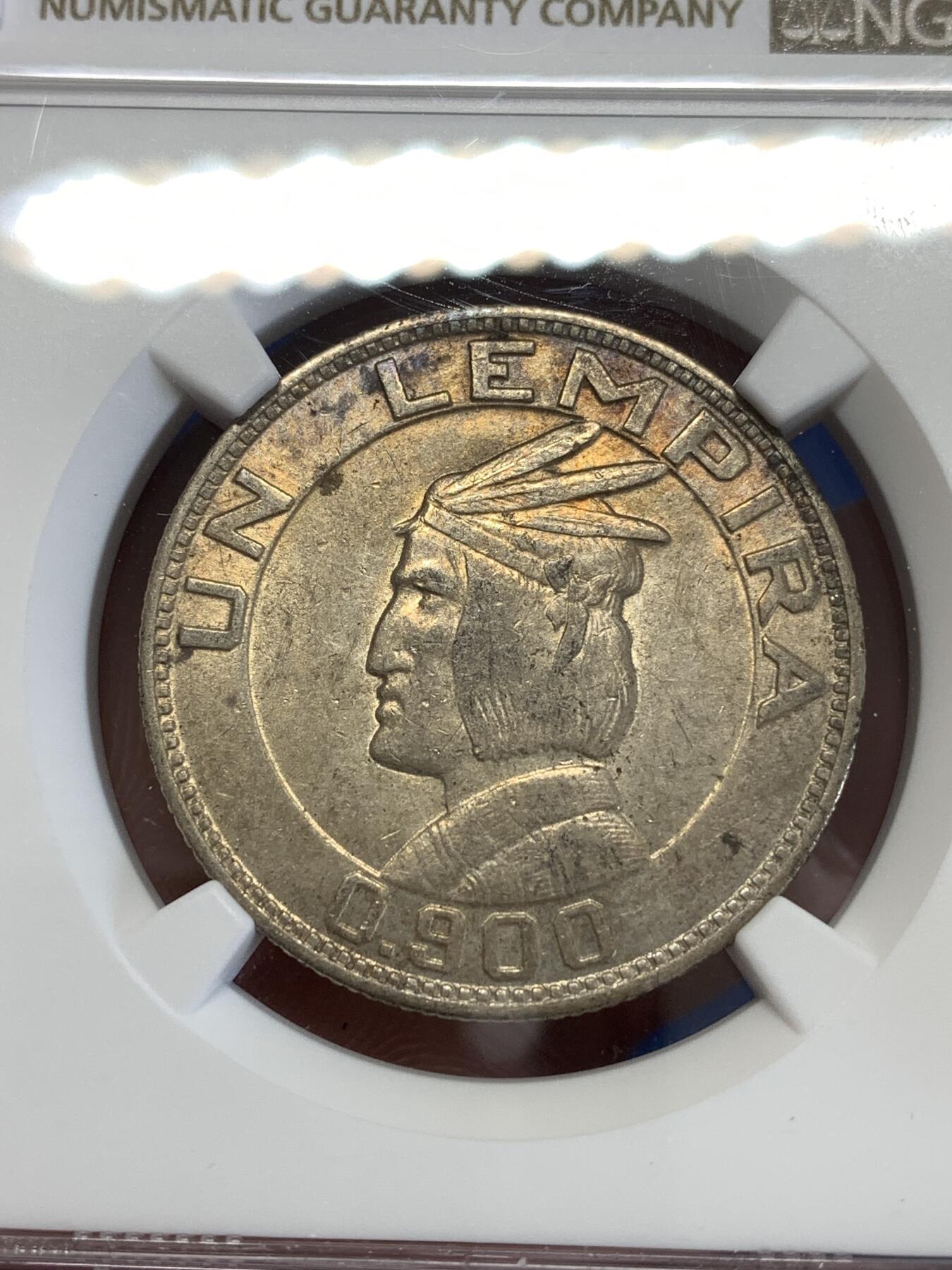 《竞宝斋》第290场- 周日，周一，周二 3场连拍 （全场包邮） NGC MS63 洪都拉斯1932年1伦皮拉银币 最大面值银币 亚军分 少见品种喜欢的不要错过了