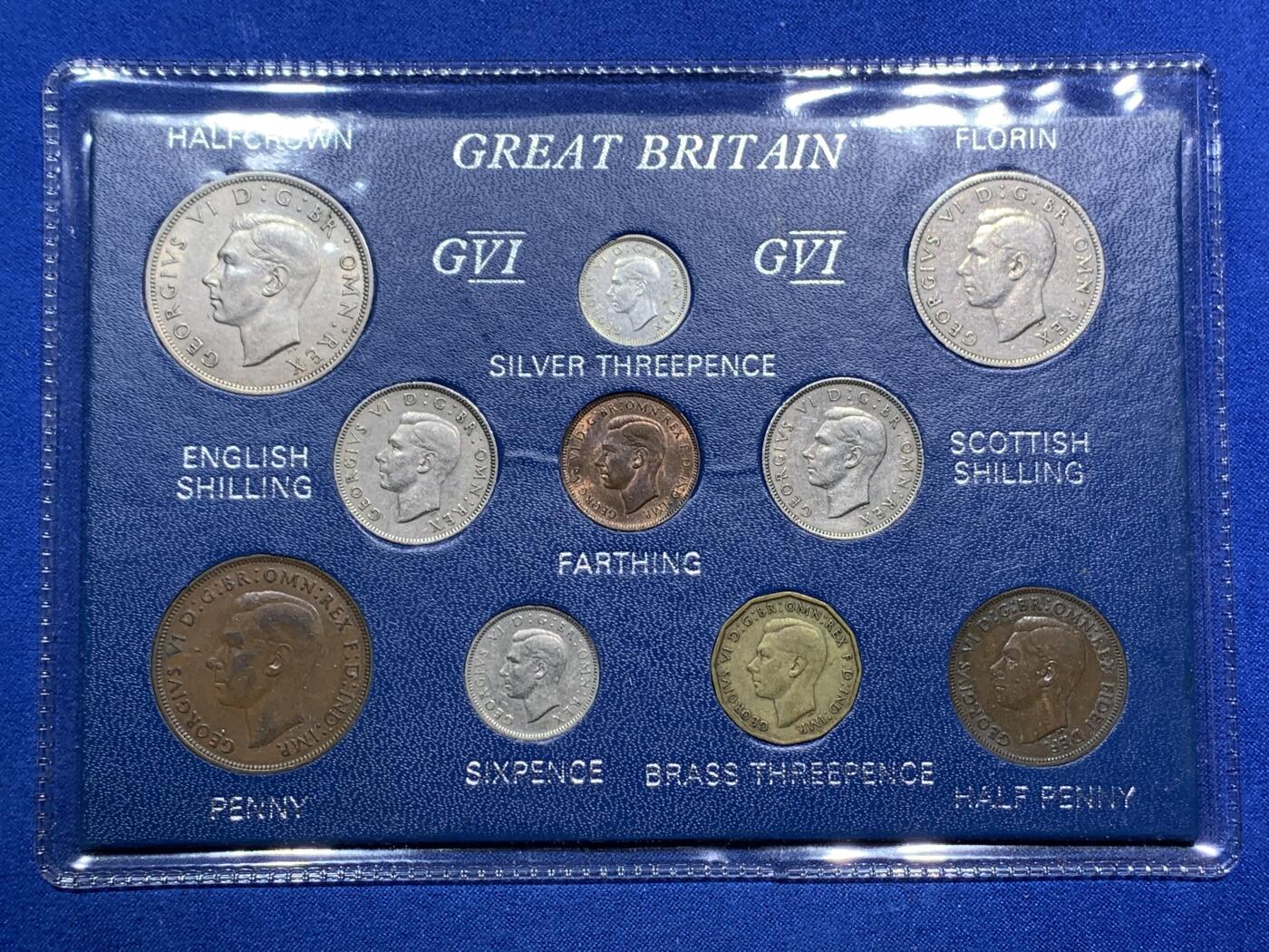 《竞宝斋》第290场- 周日，周一，周二 3场连拍 （全场包邮） 英国套币 乔治六世