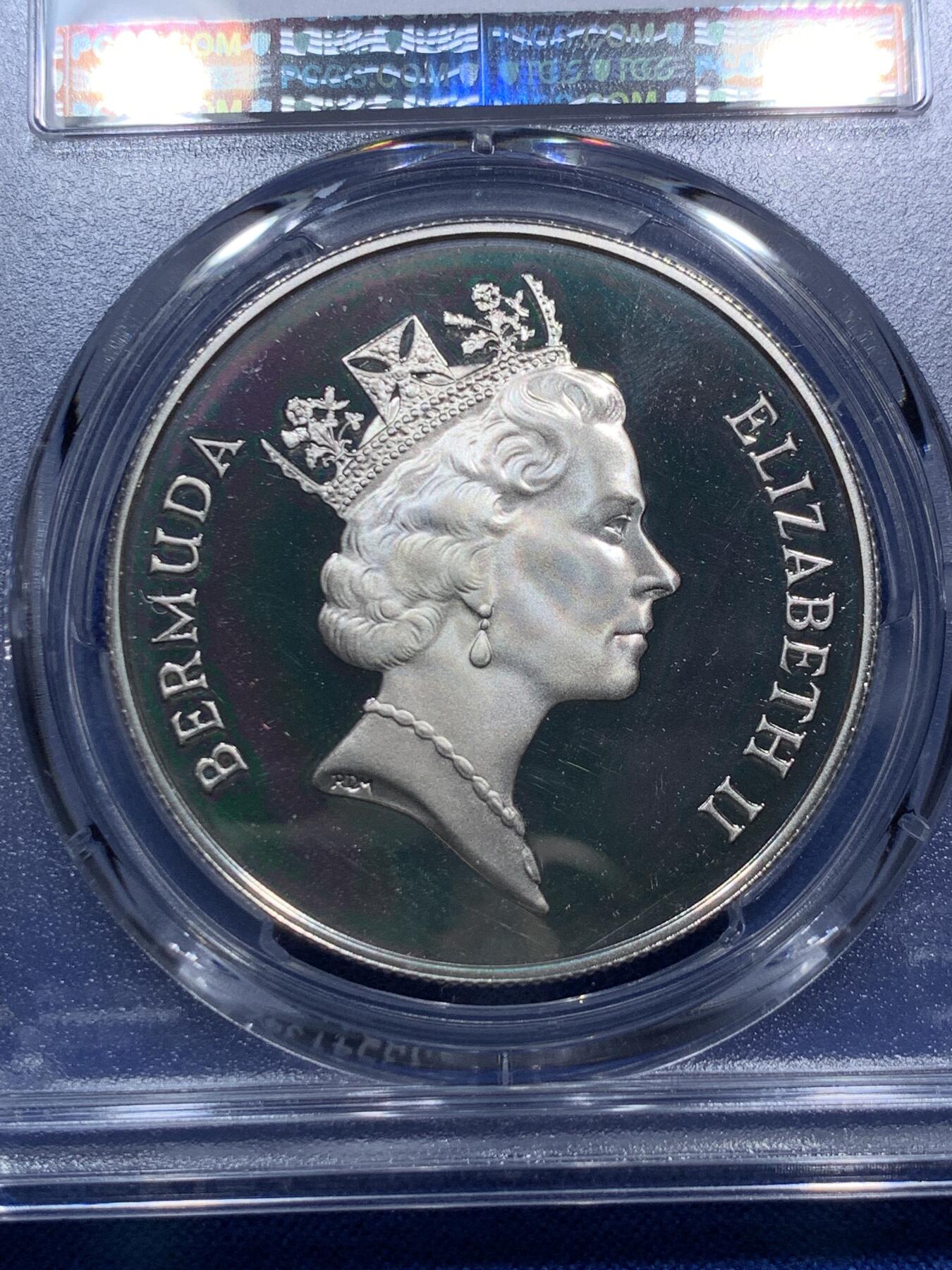 《竞宝斋》第290场- 周日，周一，周二 3场连拍 （全场包邮） PCGS PR68DCAM 百慕大1990年树蛙2元精制大银币