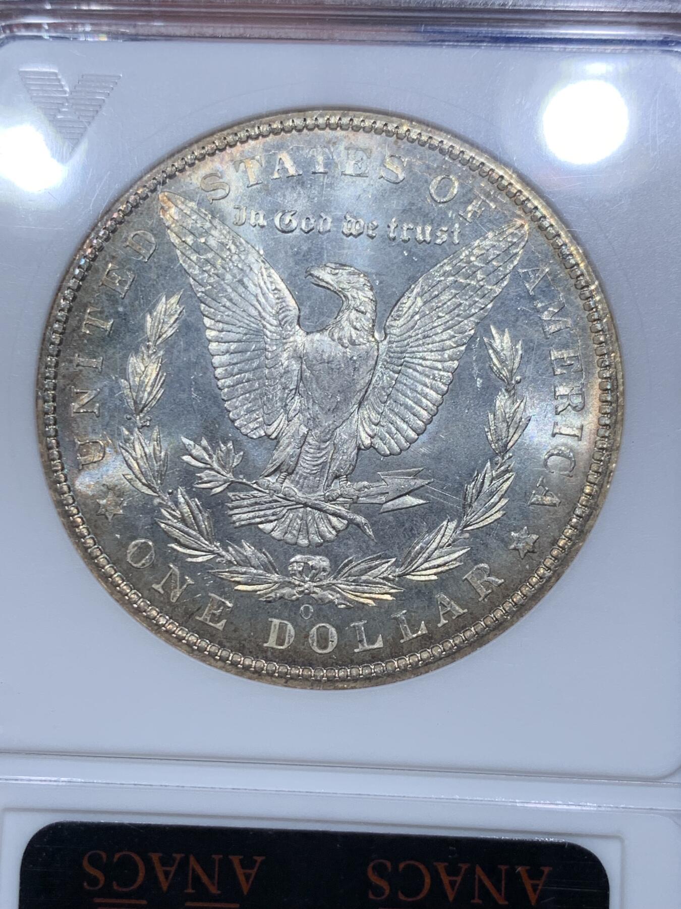 《竞宝斋》第290场- 周日，周一，周二 3场连拍 （全场包邮） ANACS MS64 美国 1904年 1美元 摩根银币 双面镜面感都很足 可以媲美PL 略少年份 环彩包浆 绝版盒子 收藏佳品