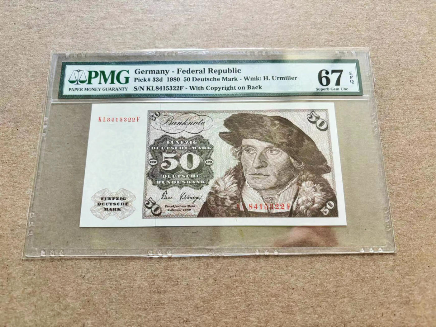 【Blue Auction】✨世界纸币精拍第510期【精】 德国 1980年50马克 PMG67EPQ 高分