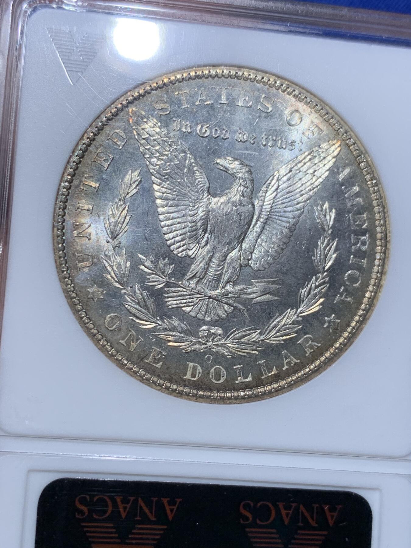 《竞宝斋》第290场- 周日，周一，周二 3场连拍 （全场包邮） ANACS MS64 美国 1904年 1美元 摩根银币 双面镜面感都很足 可以媲美PL 略少年份 环彩包浆 绝版盒子 收藏佳品