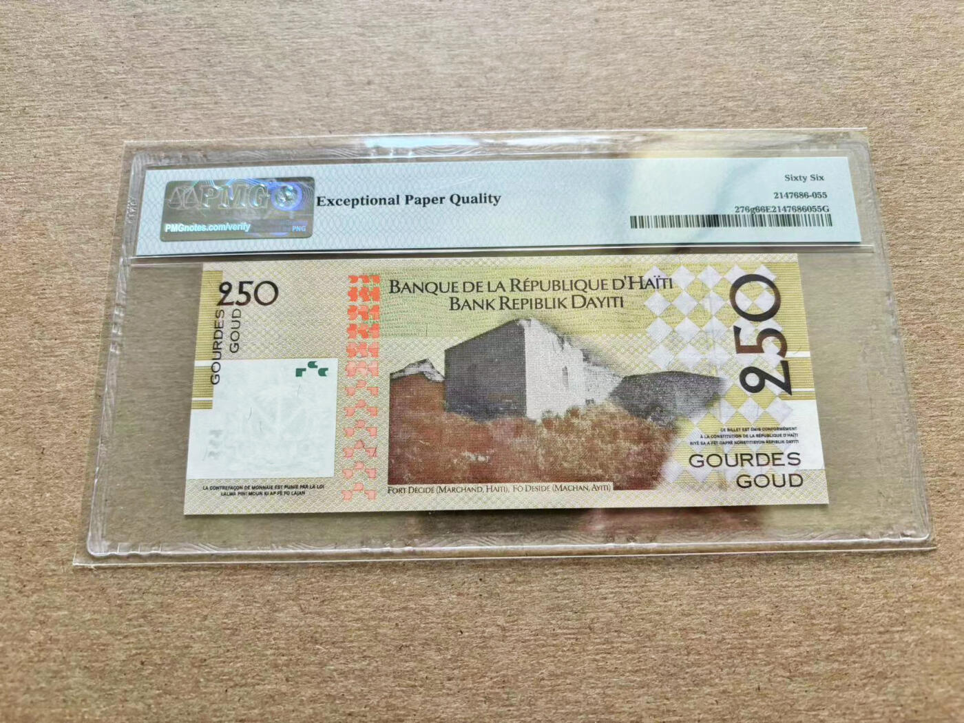【Blue Auction】✨世界纸币精拍第510期【精】 【无47】海地 2016年250古德 PMG66EPQ 