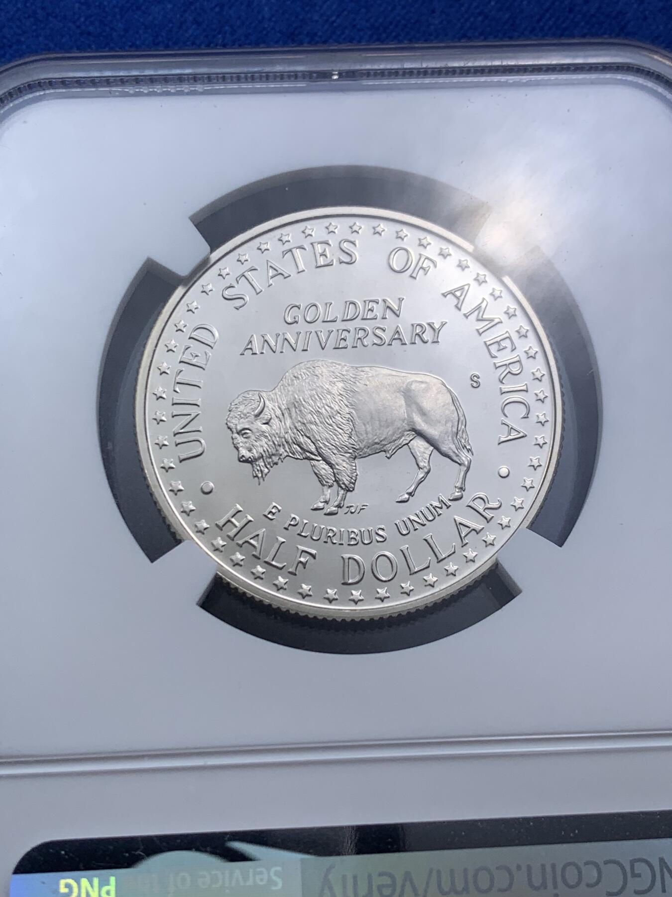 《竞宝斋》第290场- 周日，周一，周二 3场连拍 （全场包邮） NGC PF69UC/9.9 美国1991年S版总统山半美元 新10分制