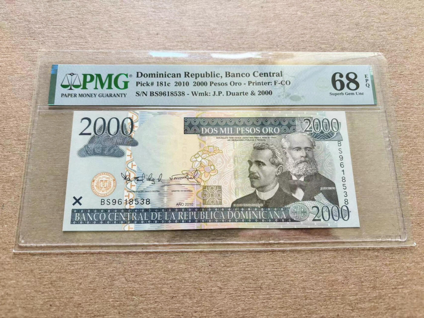 【Blue Auction】✨世界纸币精拍第510期【精】  【无47】多米尼加 2010年2000比索  PMG68EPQ 超高分