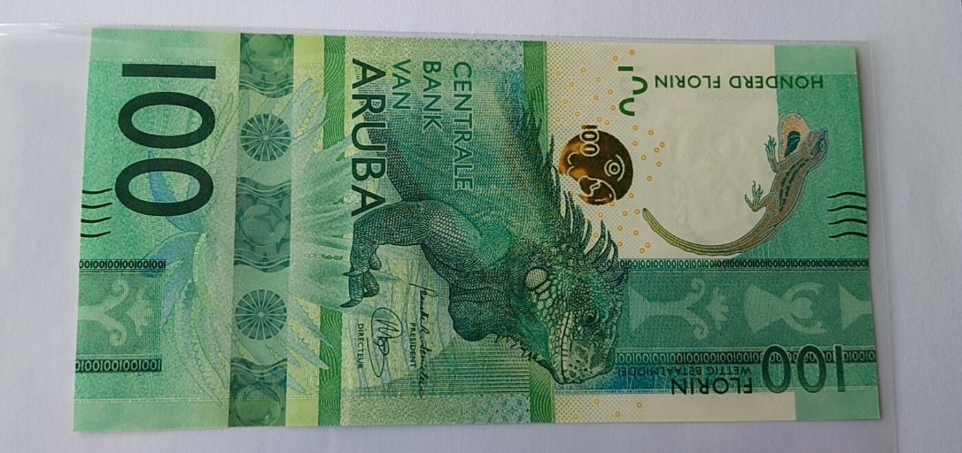 天和轩精品钱币第38场 全新UNC 阿鲁巴100纸币 A冠靓号9296