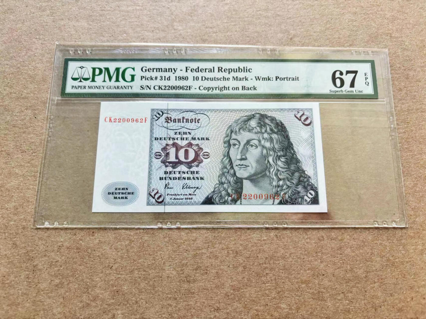 【Blue Auction】✨世界纸币精拍第510期【精】 【无47】德国 1980年10马克 PMG67EPQ 高分