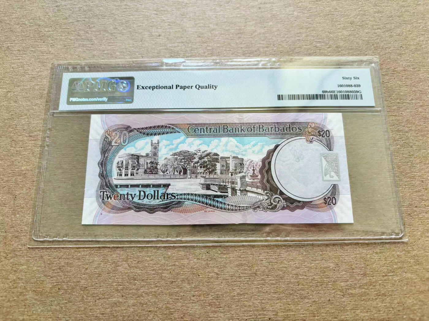 【Blue Auction】✨世界纸币精拍第510期【精】 巴巴多斯 2007年20元 PMG66EPQ 