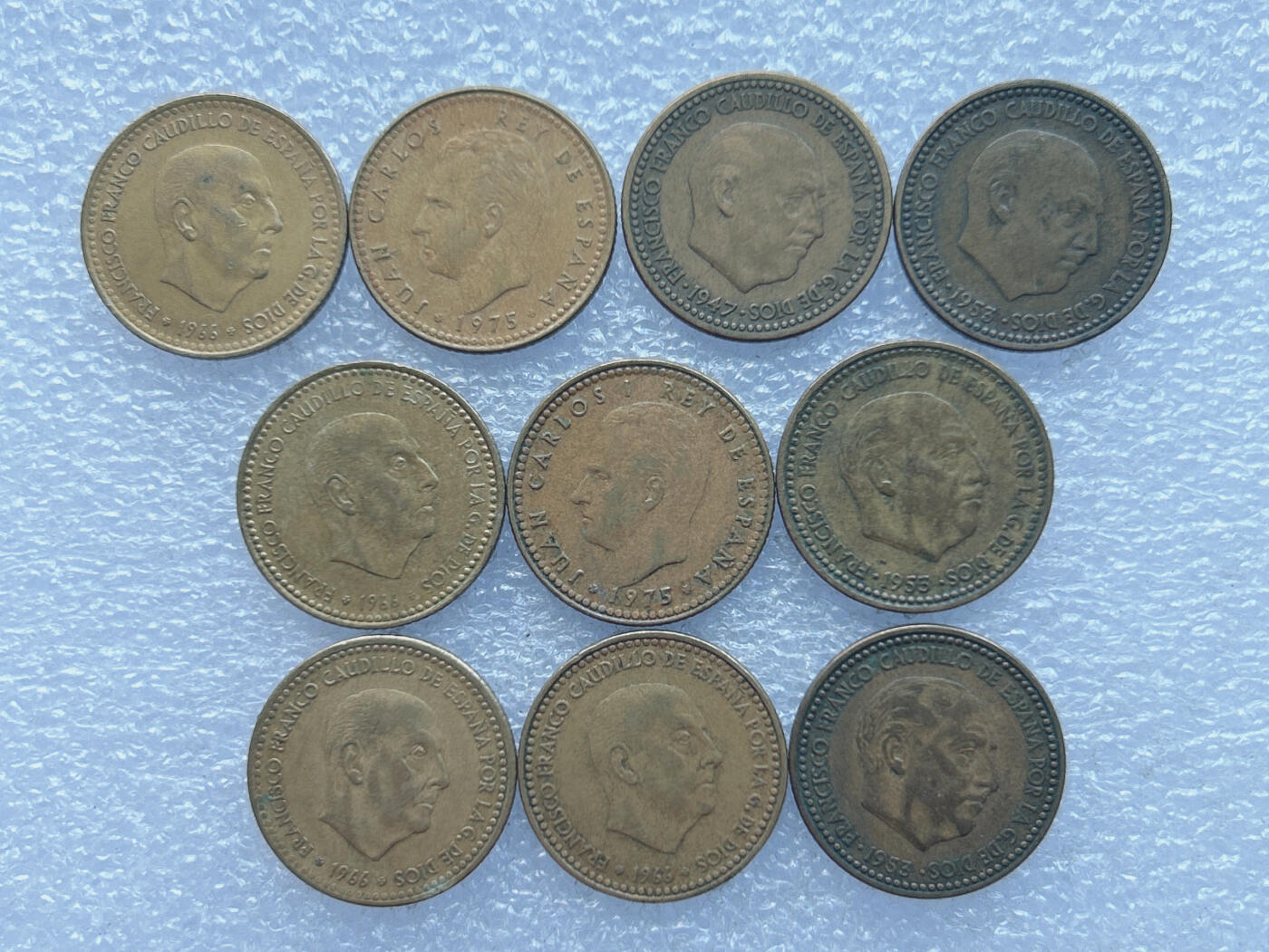 第一海外回流一元起拍收藏 散币专场 第103期 西班牙1比塞塔铜币 10枚