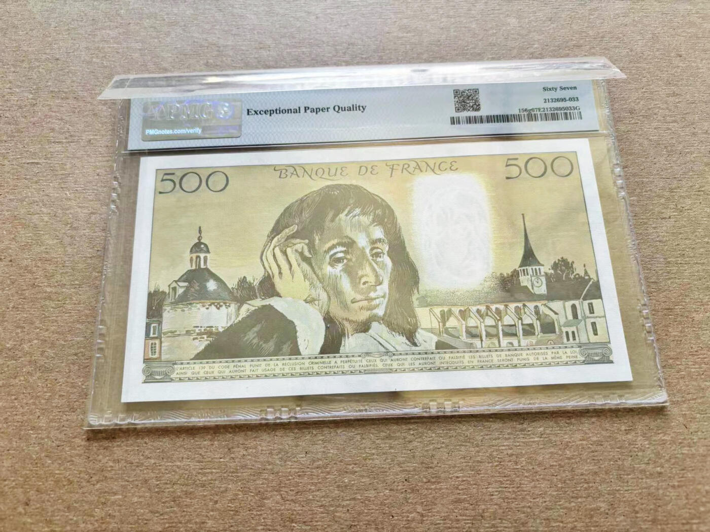【Blue Auction】✨世界纸币精拍第511期【精】 【无47】法国 1988年500法郎 PMG67EPQ 高分 大票幅