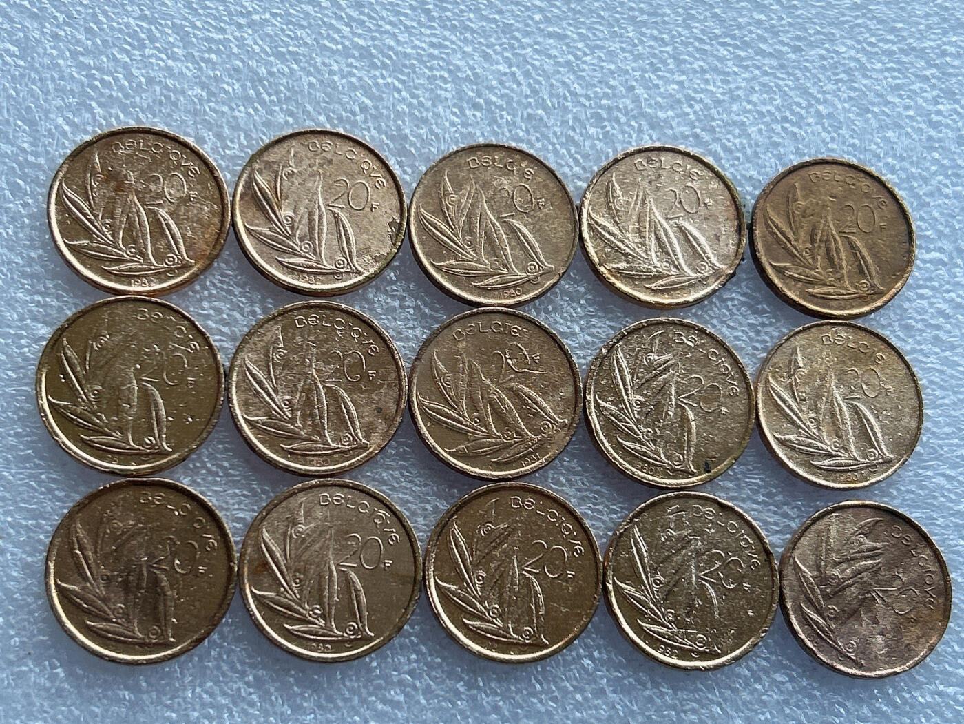 第一海外回流一元起拍收藏 散币专场 第103期 比利时20法郎 15枚