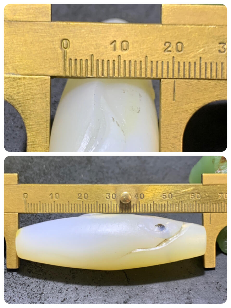 精美高玉化亚光海洋玉髓手工俏色巧雕苦修人意境大桶珠一个！