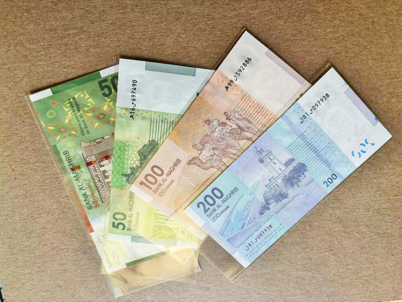 【Blue Auction】✨世界纸币精拍第511期【精】 【一组4张】摩洛哥50-200迪拉姆 全新UNC