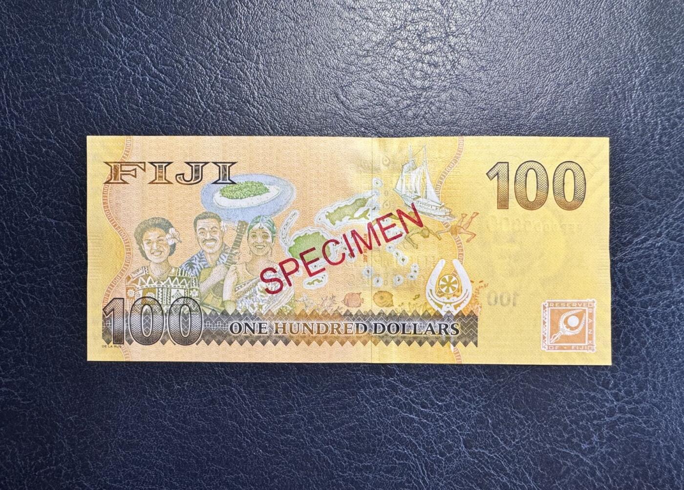 收藏联盟Quantum Auction 第363期拍卖  斐济2013年版100元全0样票 品相全新UNC 大金蝉