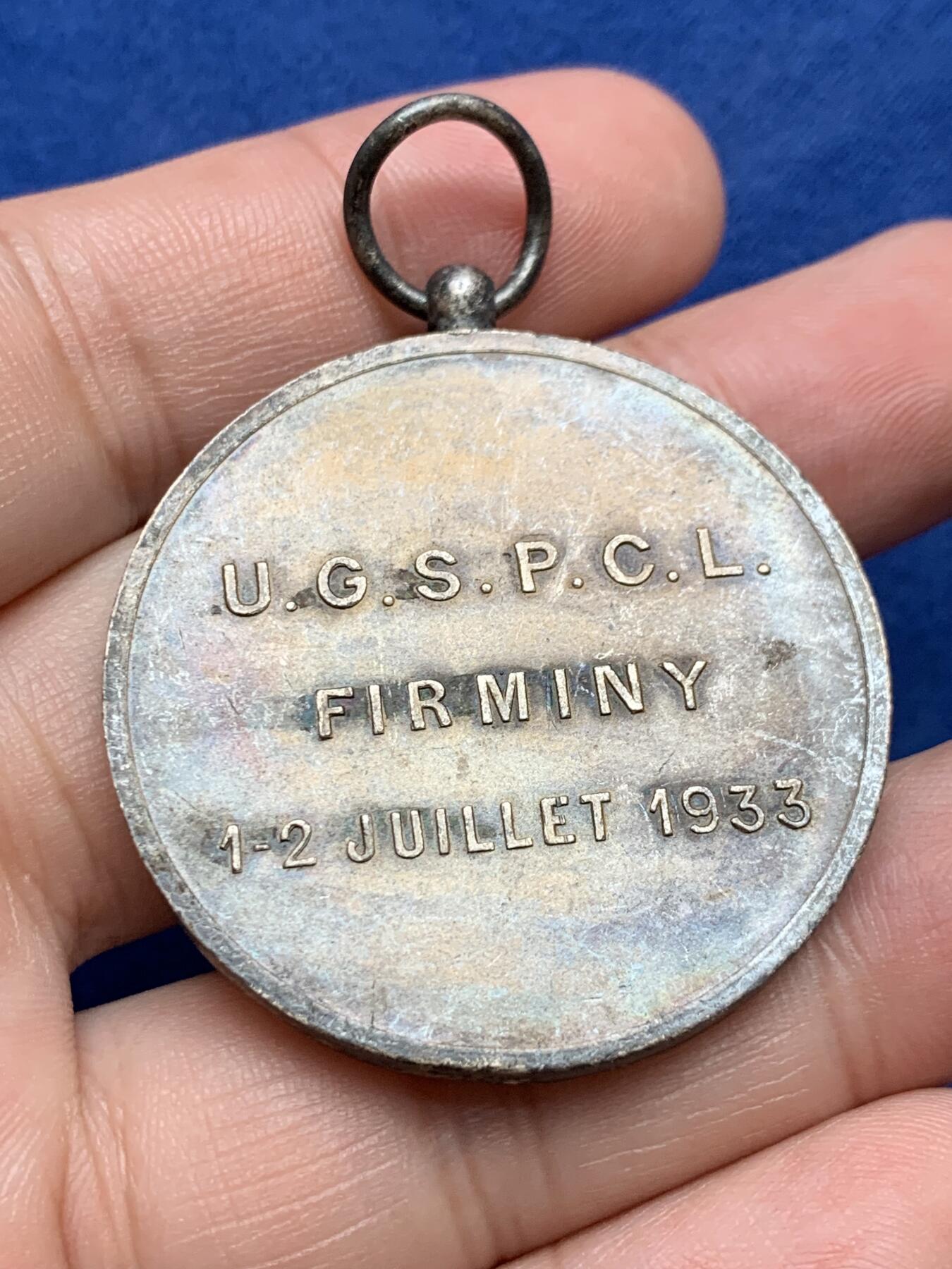 《竞宝斋》第291场- 周日，周一，周二 3场连拍 （全场包邮） 法国圣皮埃尔圣夏蒙基督教母亲会镀银铜章，32.98g，40mm，边铭铜标