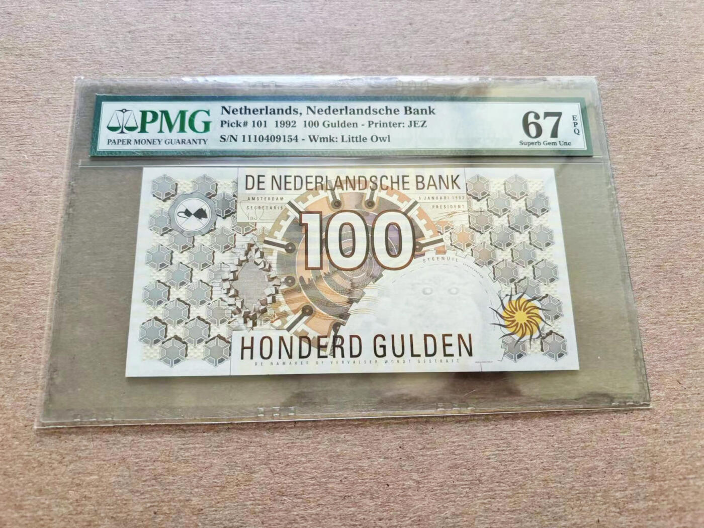 【Blue Auction】✨世界纸币精拍第511期【精】 荷兰 1992年100盾 PMG67EPQ 高分