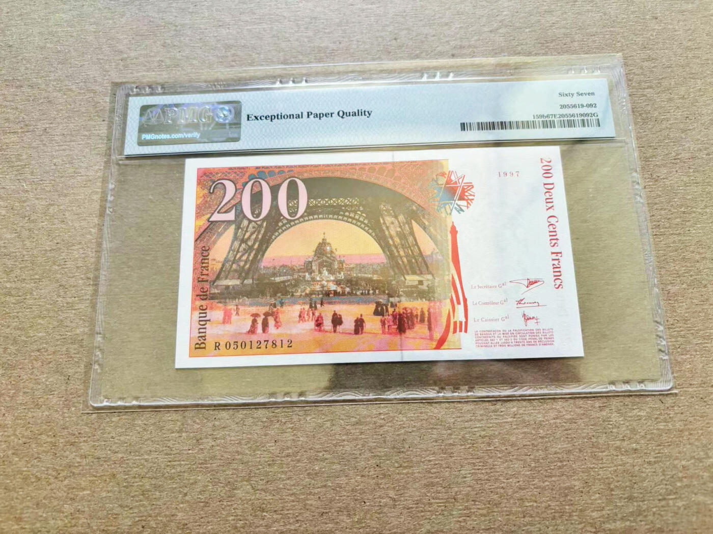 【Blue Auction】✨世界纸币精拍第511期【精】 法国 1997年200法郎 PMG67EPQ 高分 