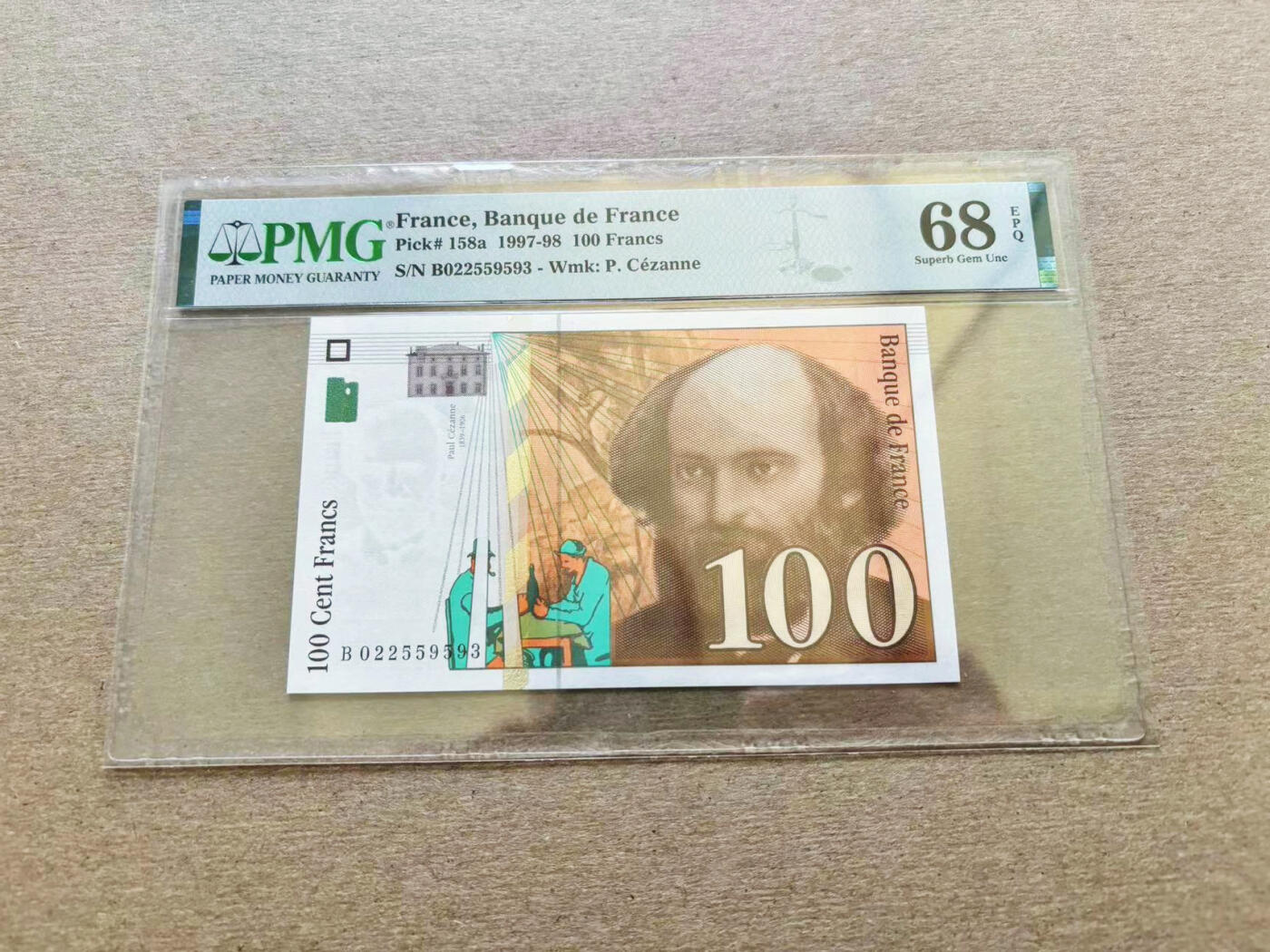 【Blue Auction】✨世界纸币精拍第511期【精】 【无47】法国 1997年100法郎 PMG68EPQ 超高分