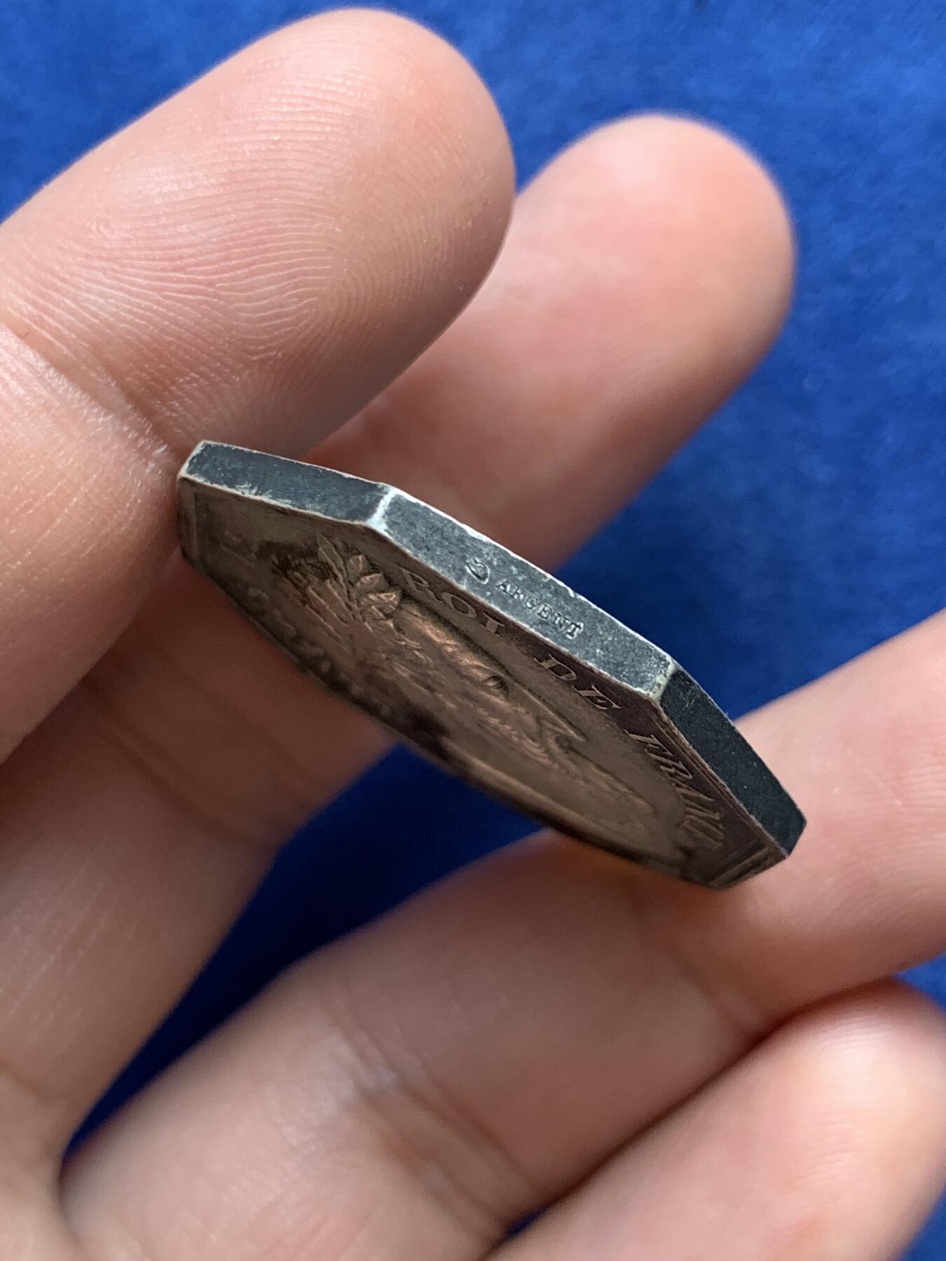 《竞宝斋》第291场- 周日，周一，周二 3场连拍 （全场包邮） 法国弗朗索瓦一世头像维特里勒弗朗索瓦区公证人八角银jeton，32.7mm，18.09克，丰饶角+ARGENT边铭