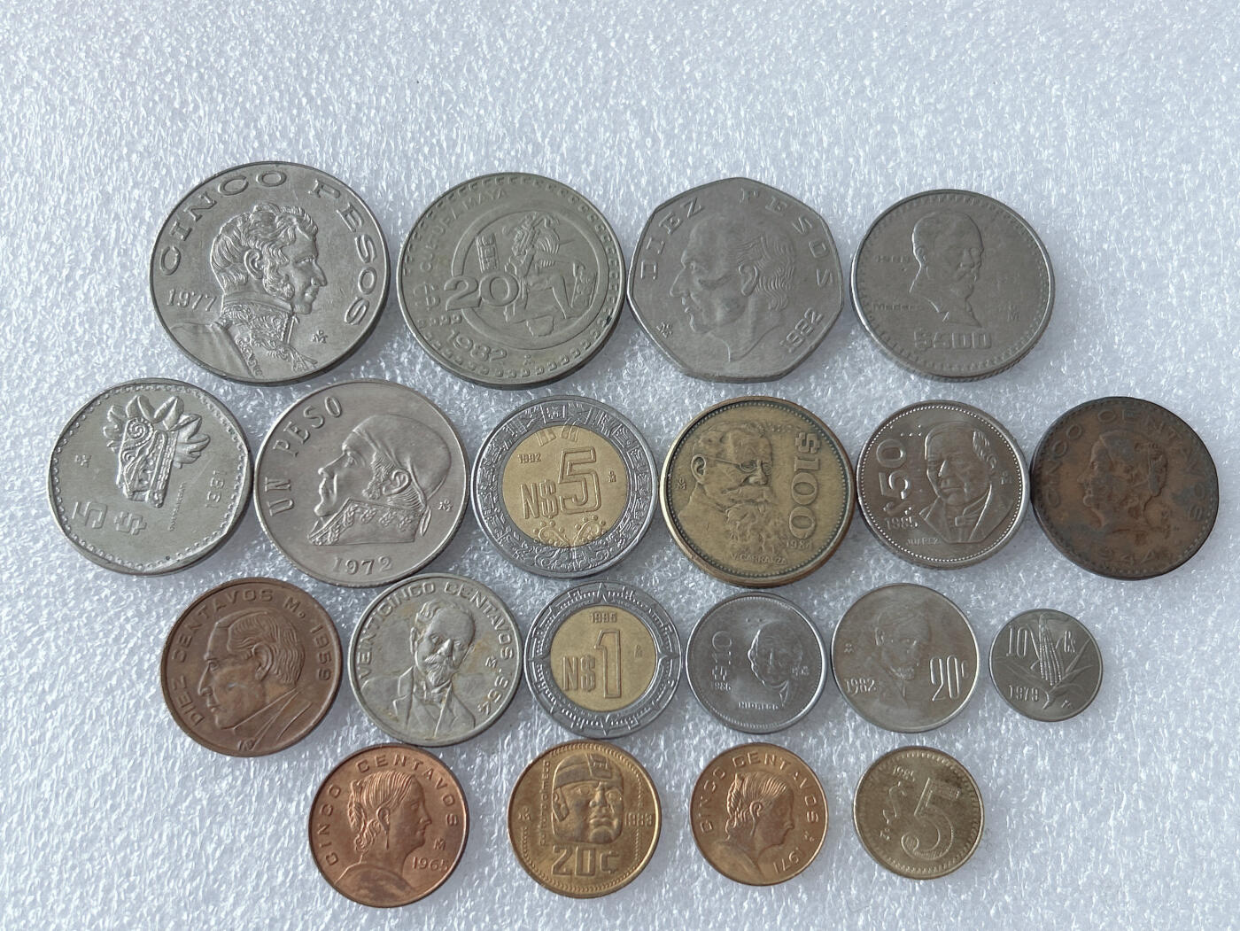 第一海外回流一元起拍收藏 散币专场 第103期 墨西哥硬币 20枚 无重复