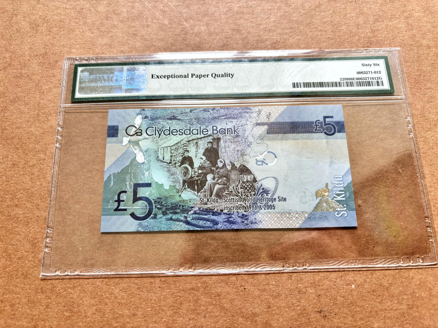 【Blue Auction】✨世界纸币精拍第511期【精】  【W/HS首发冠无47】苏格兰 2009年5镑 PMG66EPQ （壳子有压痕）