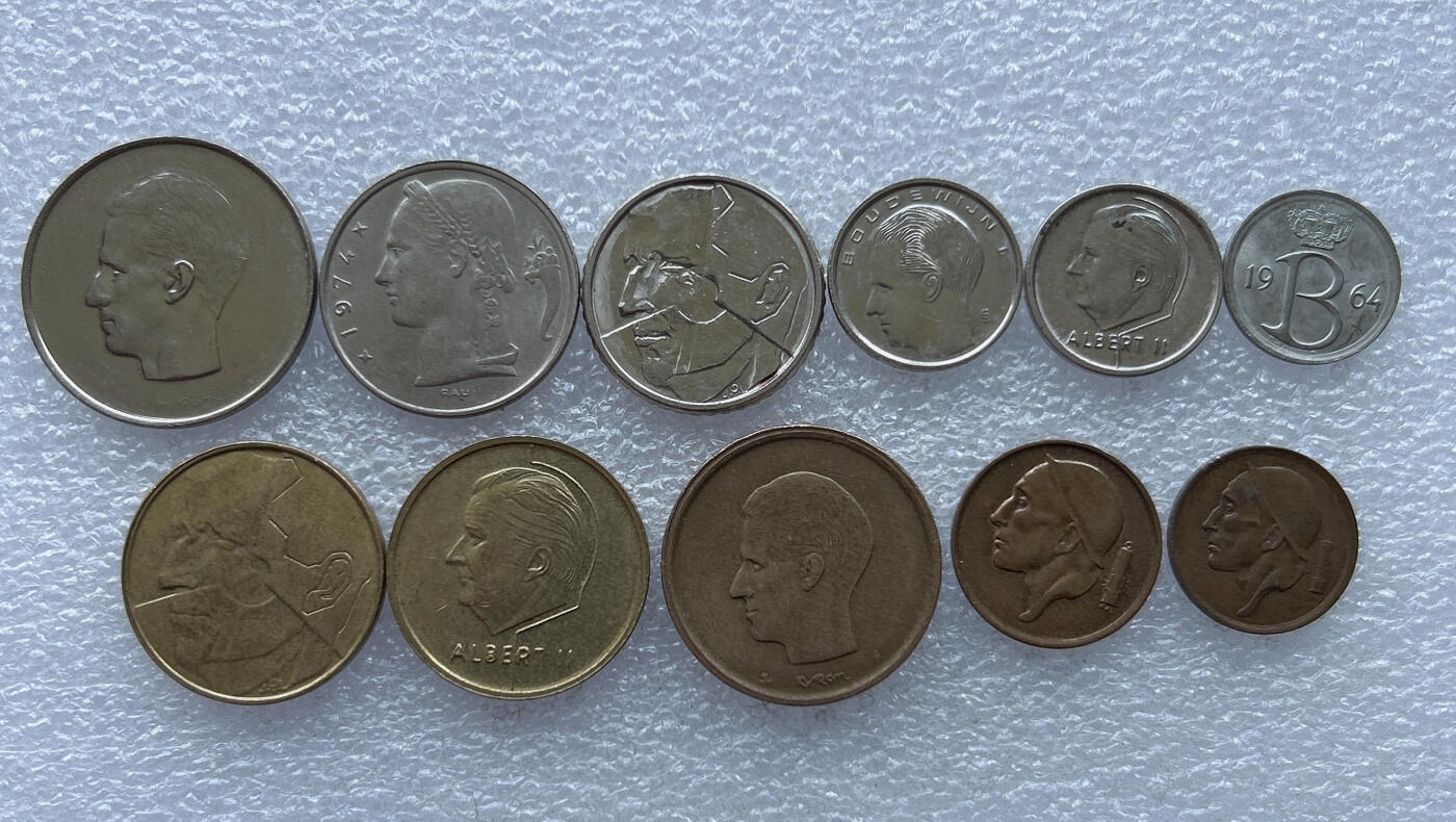 第一海外回流一元起拍收藏 散币专场 第103期 比利时硬币 11枚 无重复