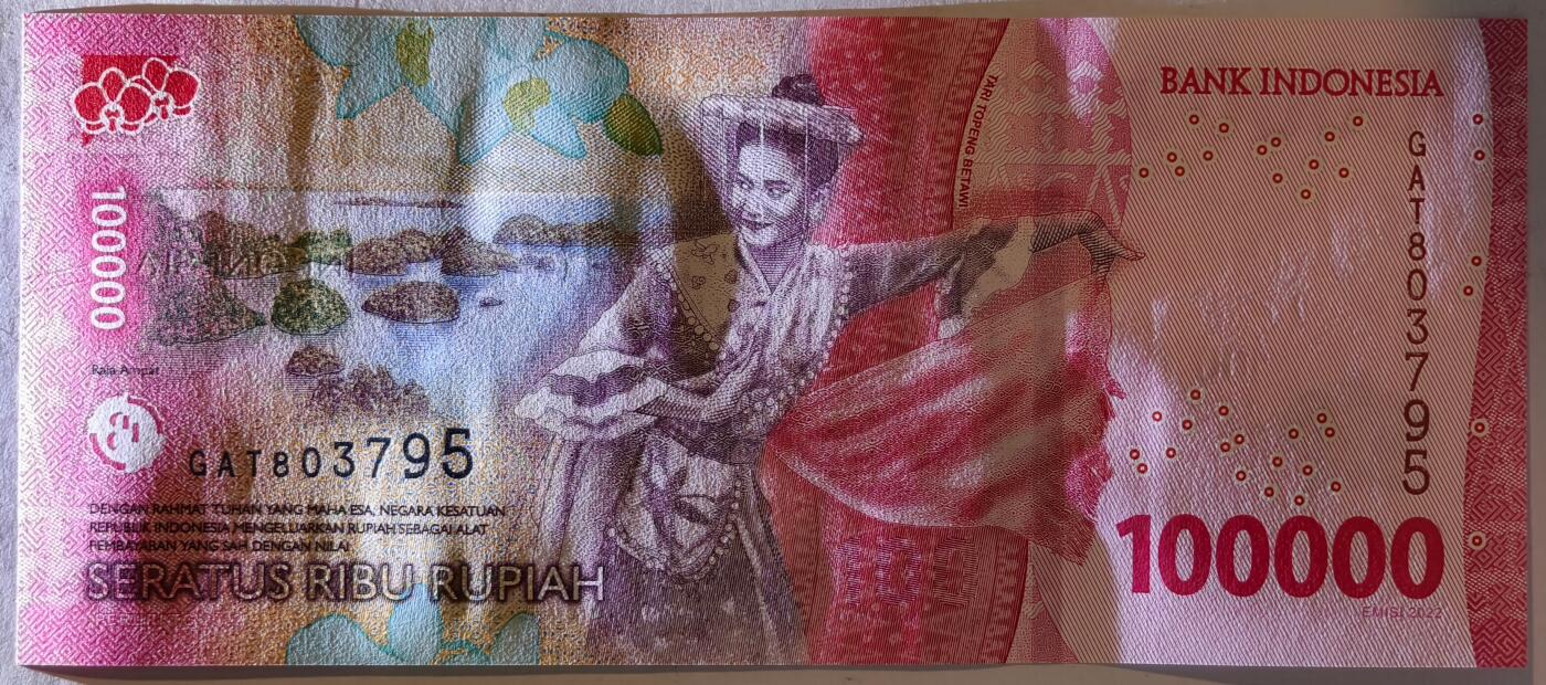紫瑗钱币——第391期拍卖——纸币场 印度尼西亚 2022年 苏加诺和穆罕默德·哈达 100000卢比 UNC