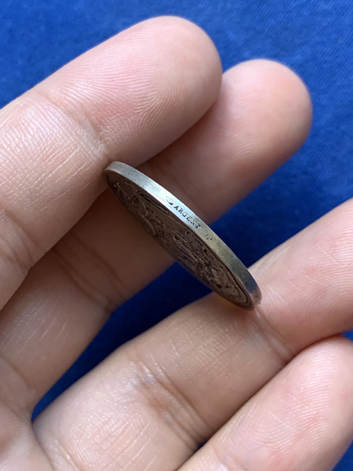 《竞宝斋》第291场- 周日，周一，周二 3场连拍 （全场包邮） 法国雷恩储蓄银行银质jeton，9.85g，27.8mm，丰饶角边铭