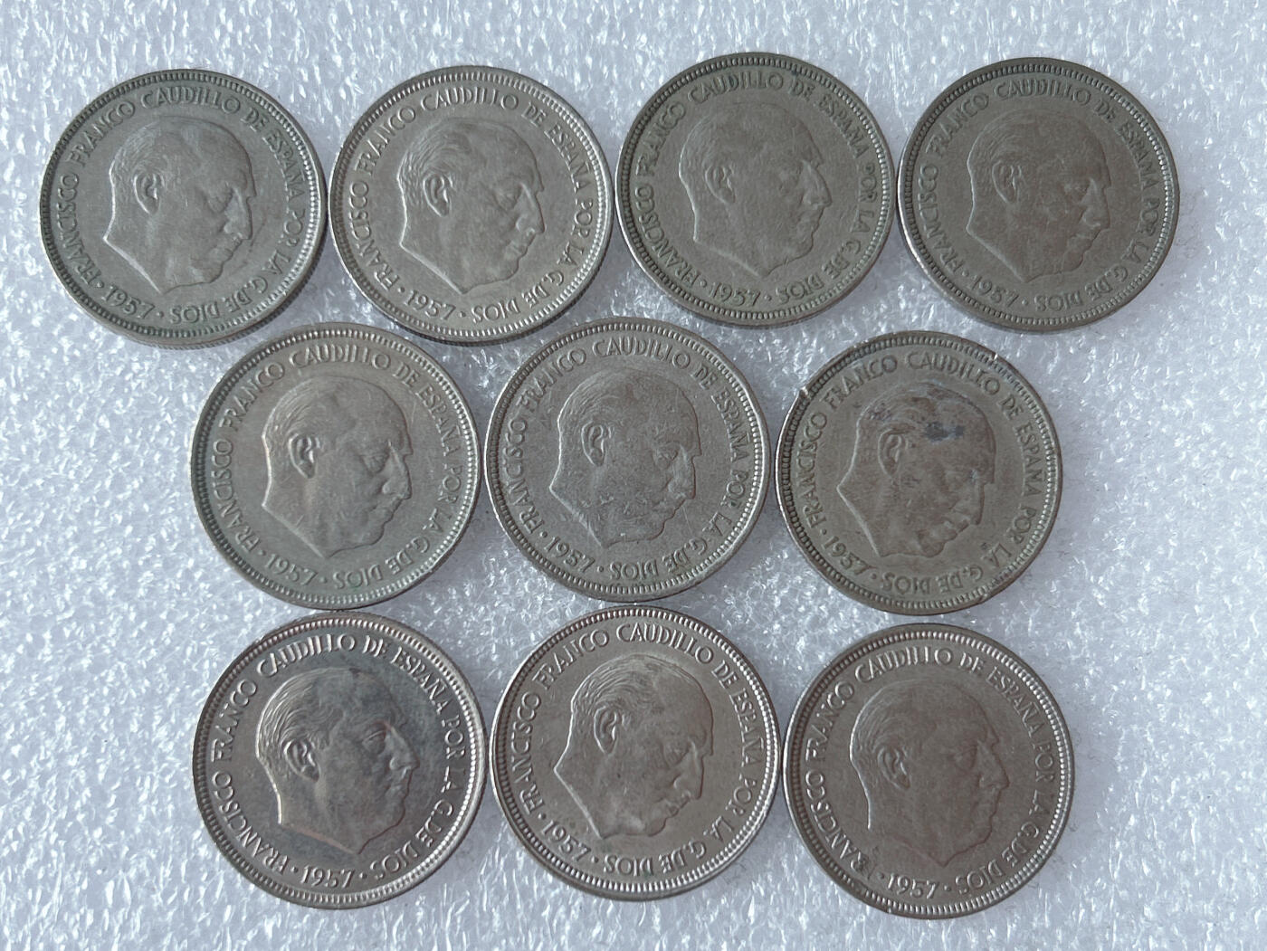 第一海外回流一元起拍收藏 散币专场 第103期 西班牙5比塞塔 弗朗哥鹰徽 10枚