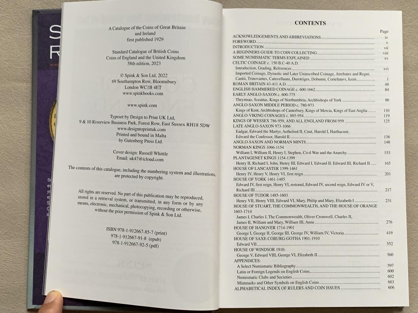 《竞宝斋》第290场- 周日，周一，周二 3场连拍 （全场包邮） 2023版斯宾克英国钱币标准目录，评级公司的目录编号来源之一，收录从公元前150年-1971年间的英国钱币