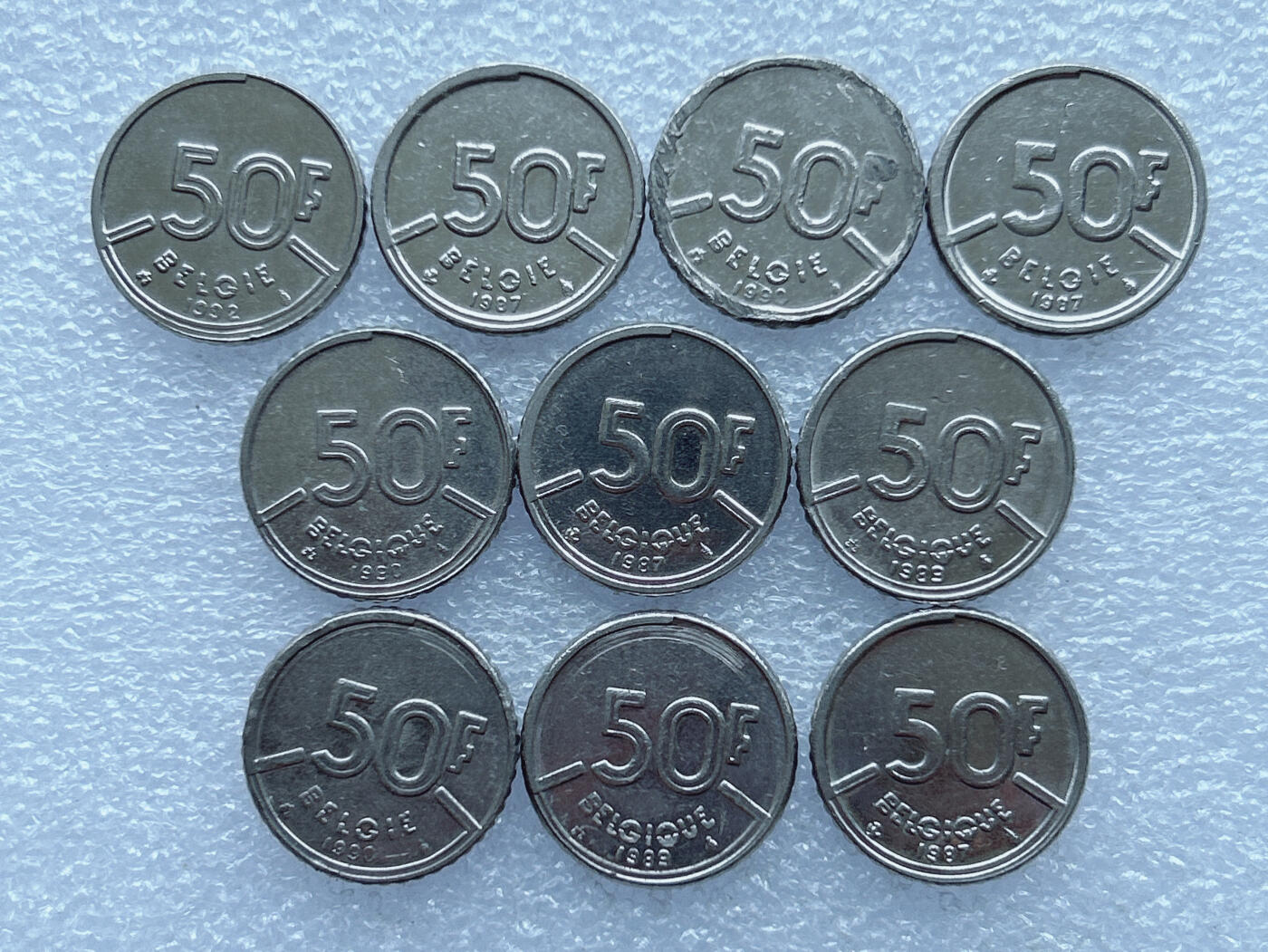 第一海外回流一元起拍收藏 散币专场 第103期 比利时50法郎 10枚