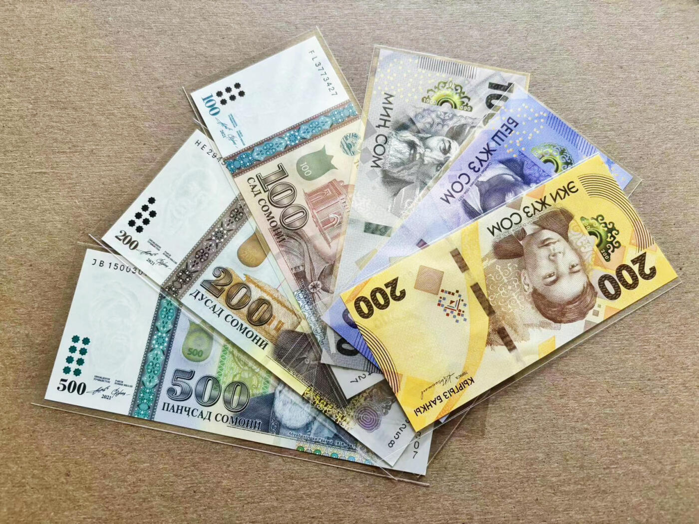 【Blue Auction】✨世界纸币精拍第511期【精】 【一组6张】塔吉克斯坦、吉尔吉斯斯坦 纸币一组 全新UNC