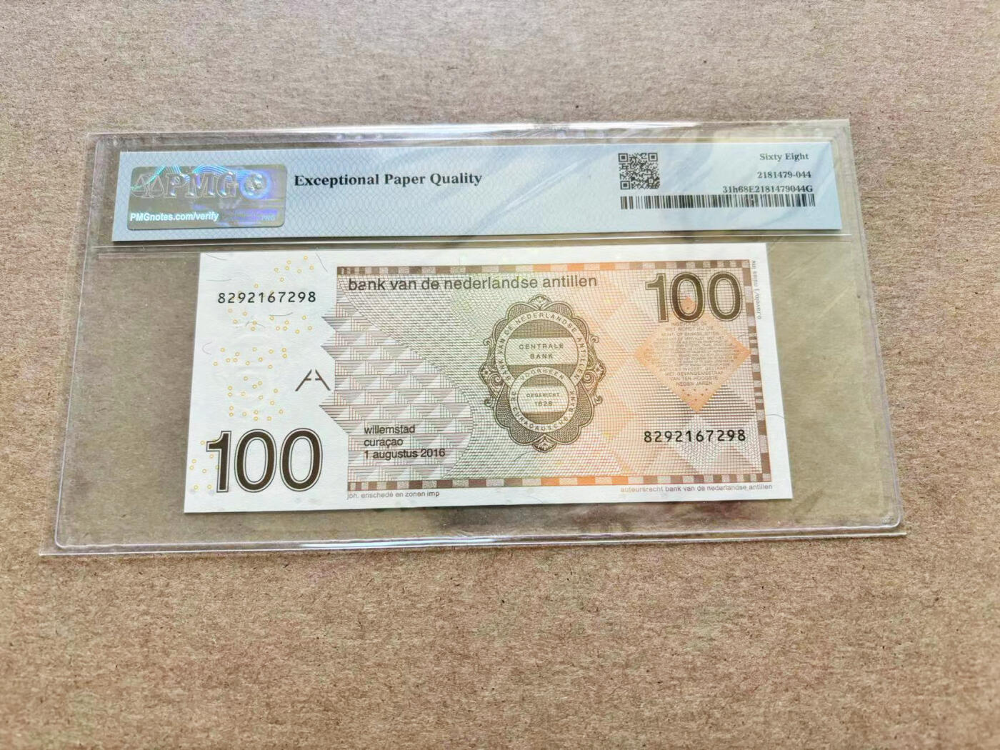 【Blue Auction】✨世界纸币精拍第511期【精】 荷属安的列斯 2016年100盾 PMG68EPQ 超高分