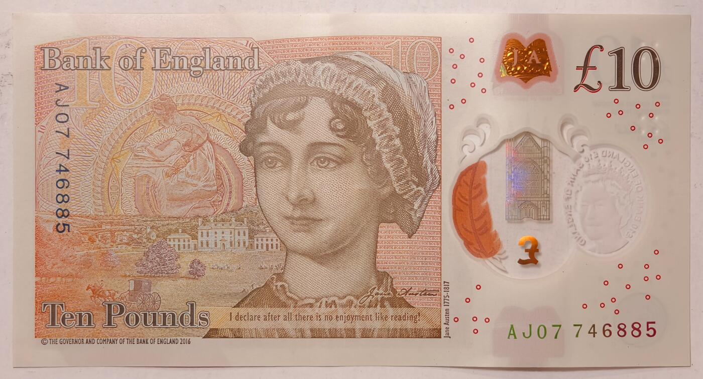 紫瑗钱币——第447期——纸币场  英国 2016年 南丁格尔 10英镑 流通品