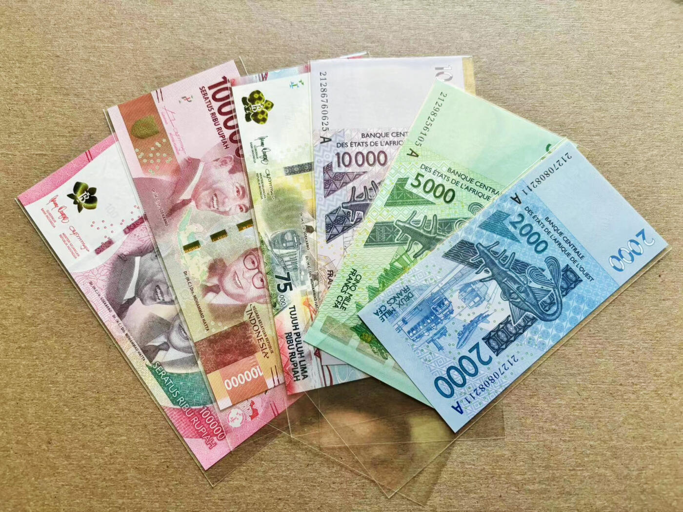 【Blue Auction】✨世界纸币精拍第511期【精】 【一组6张】印尼、中非共同体纸币一组 全新UNC