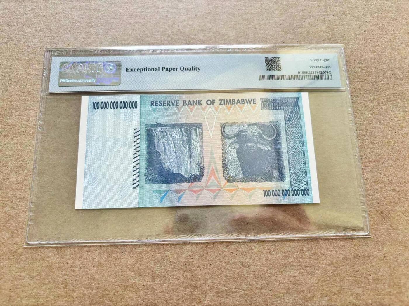 【Blue Auction】✨世界纸币精拍第511期【精】 【AA无47】津巴布韦 2008年100万亿元 PMG68EPQ 超高分