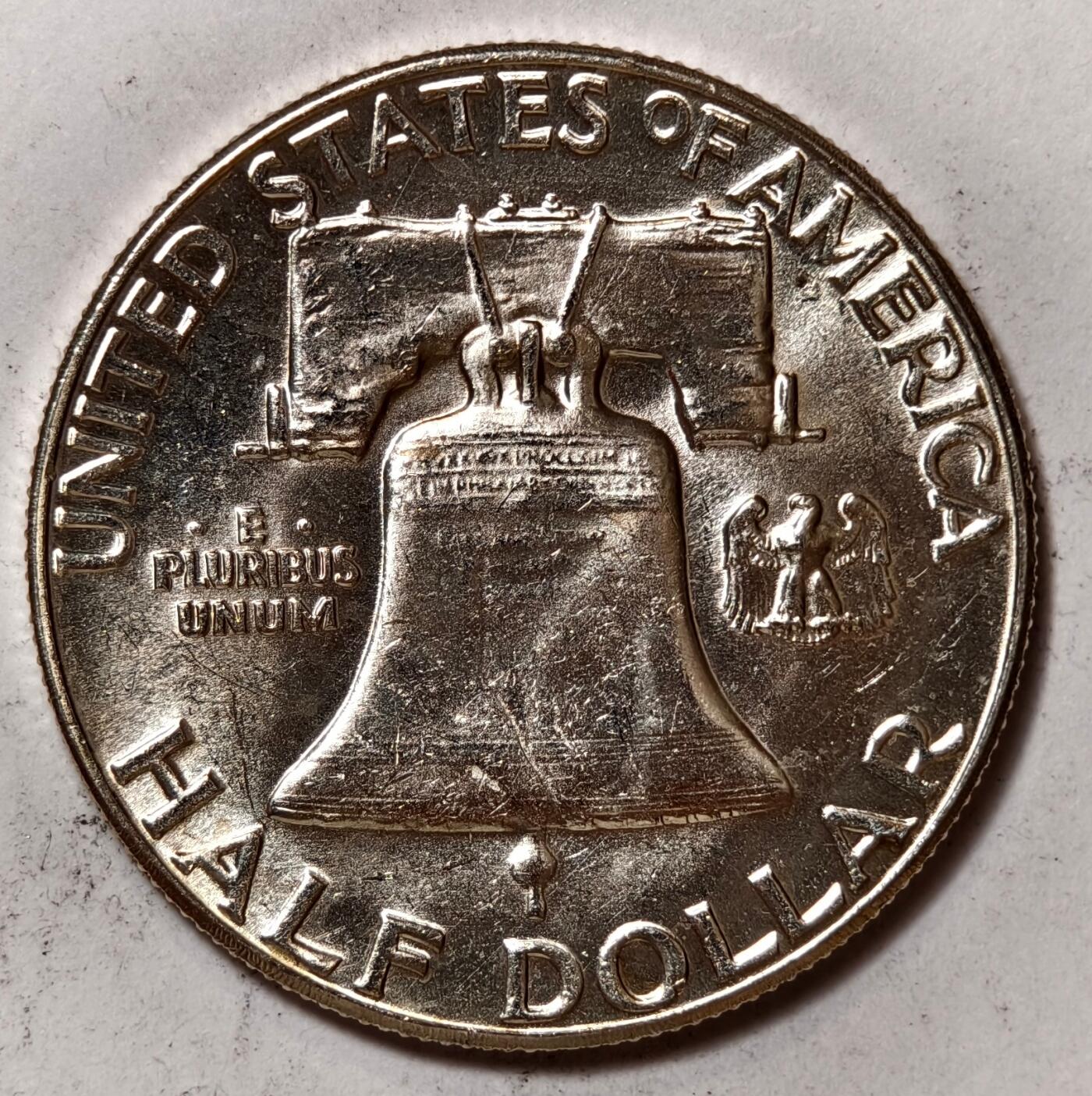 紫瑗钱币——第410期 美国 1963年 富兰克林 50美分 半美元 12.5克 0.9银 UNC