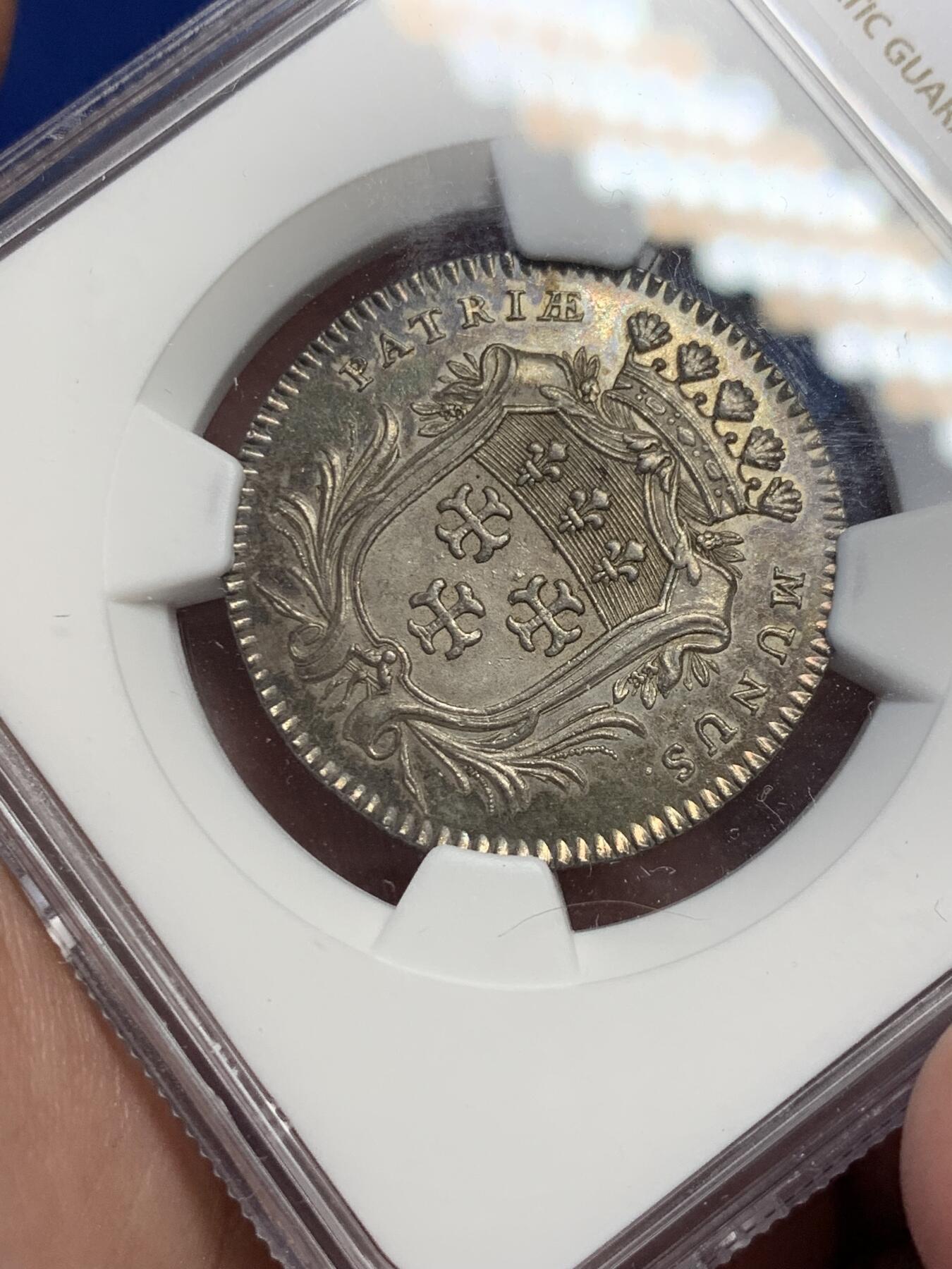 《竞宝斋》第291场- 周日，周一，周二 3场连拍 （全场包邮） NGC-MS63 法国穆兰市市长徽章银质代币