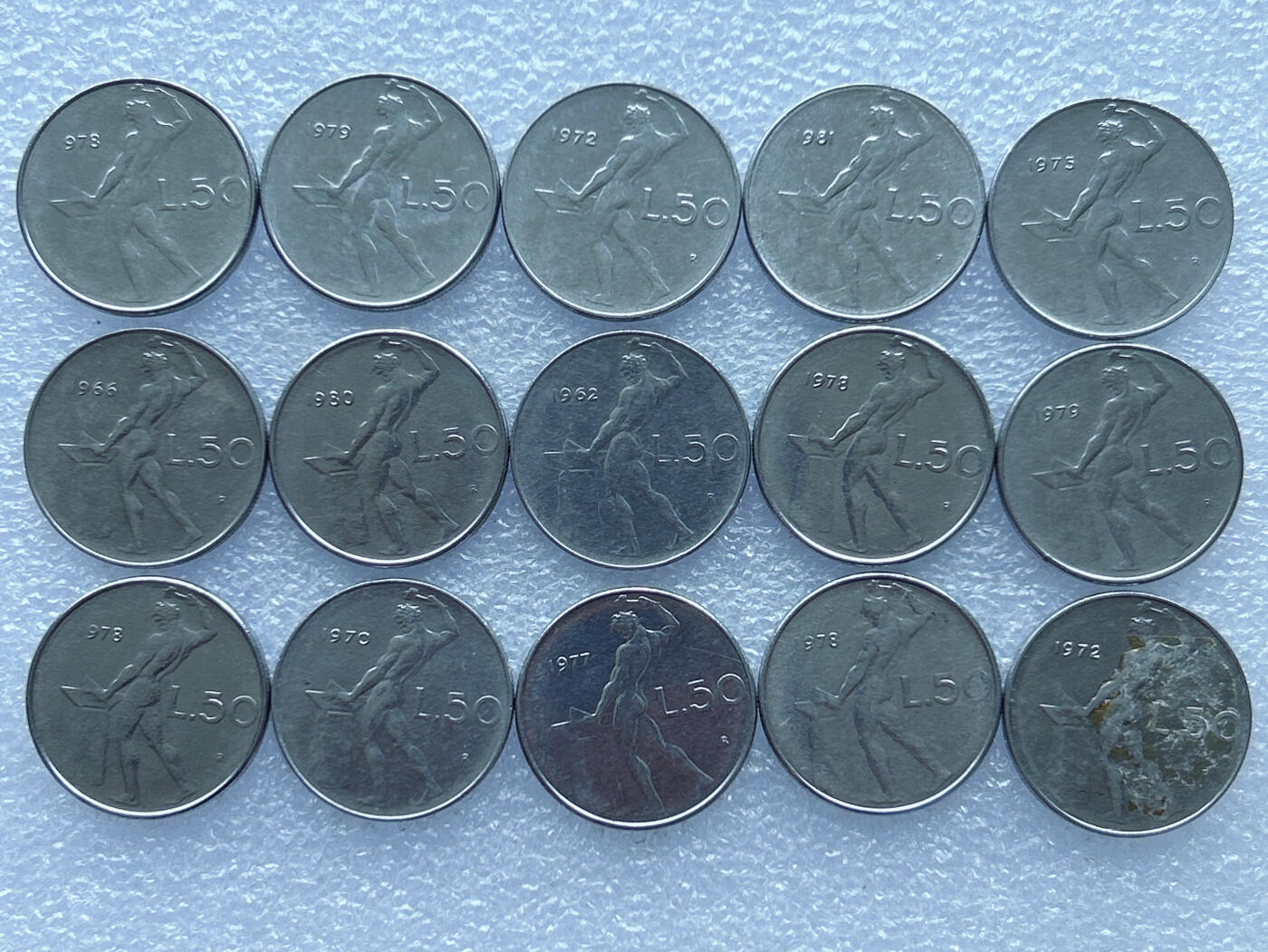 第一海外回流一元起拍收藏 散币专场 第103期 意大利50里拉 15枚