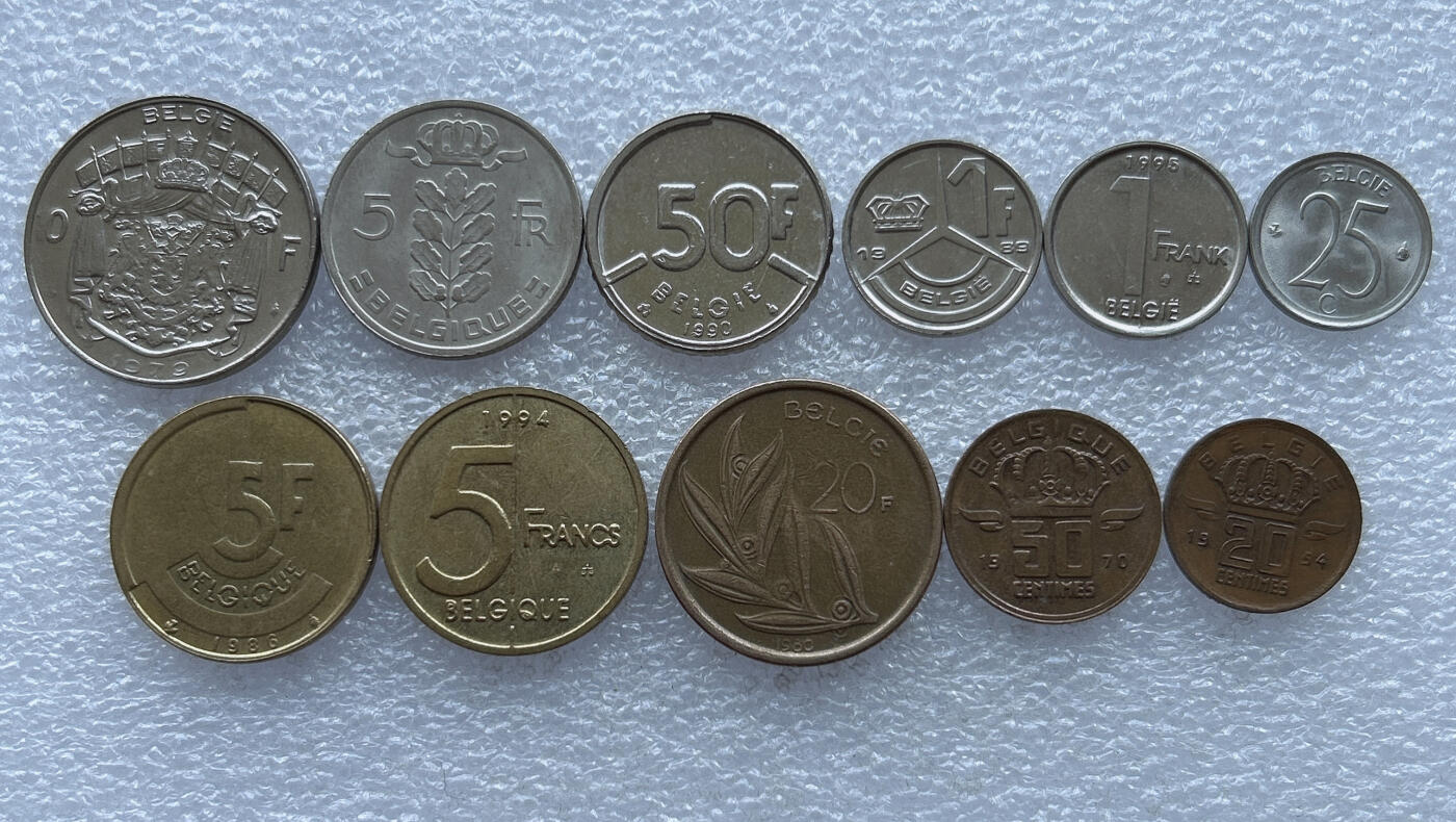 第一海外回流一元起拍收藏 散币专场 第103期 比利时硬币 11枚 无重复