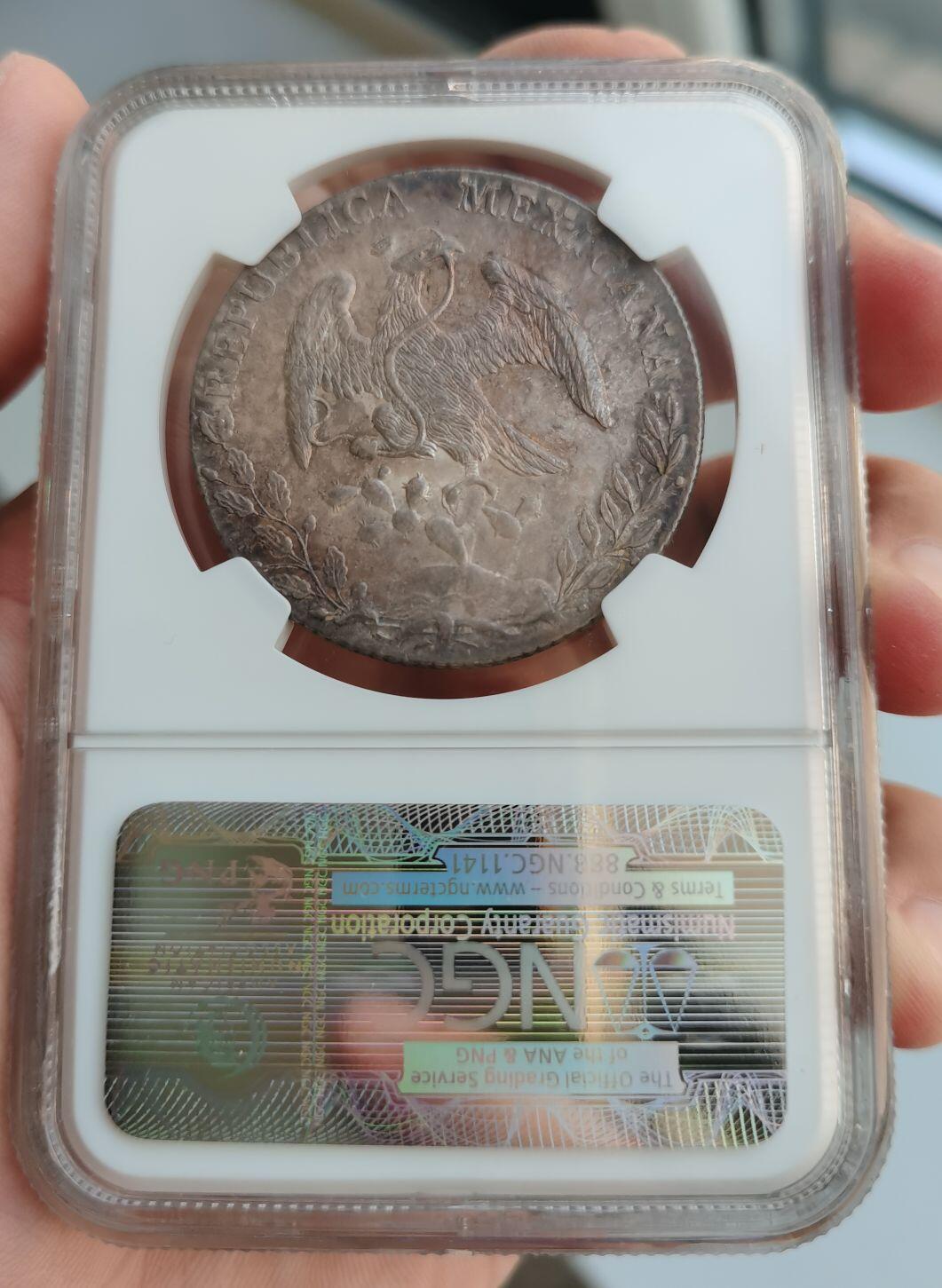 欧美回流精选 NGC MS63 墨西哥1888年MO版鹰洋8R银币