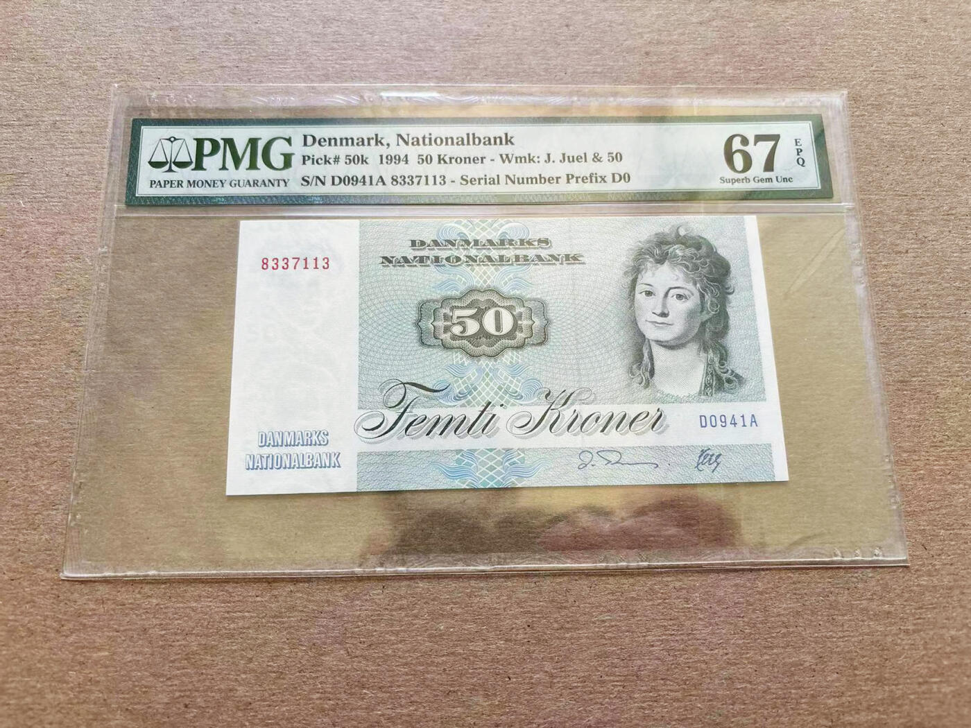 【Blue Auction】✨世界纸币精拍第511期【精】 丹麦 1994年50克朗 PMG67EPQ 高分 