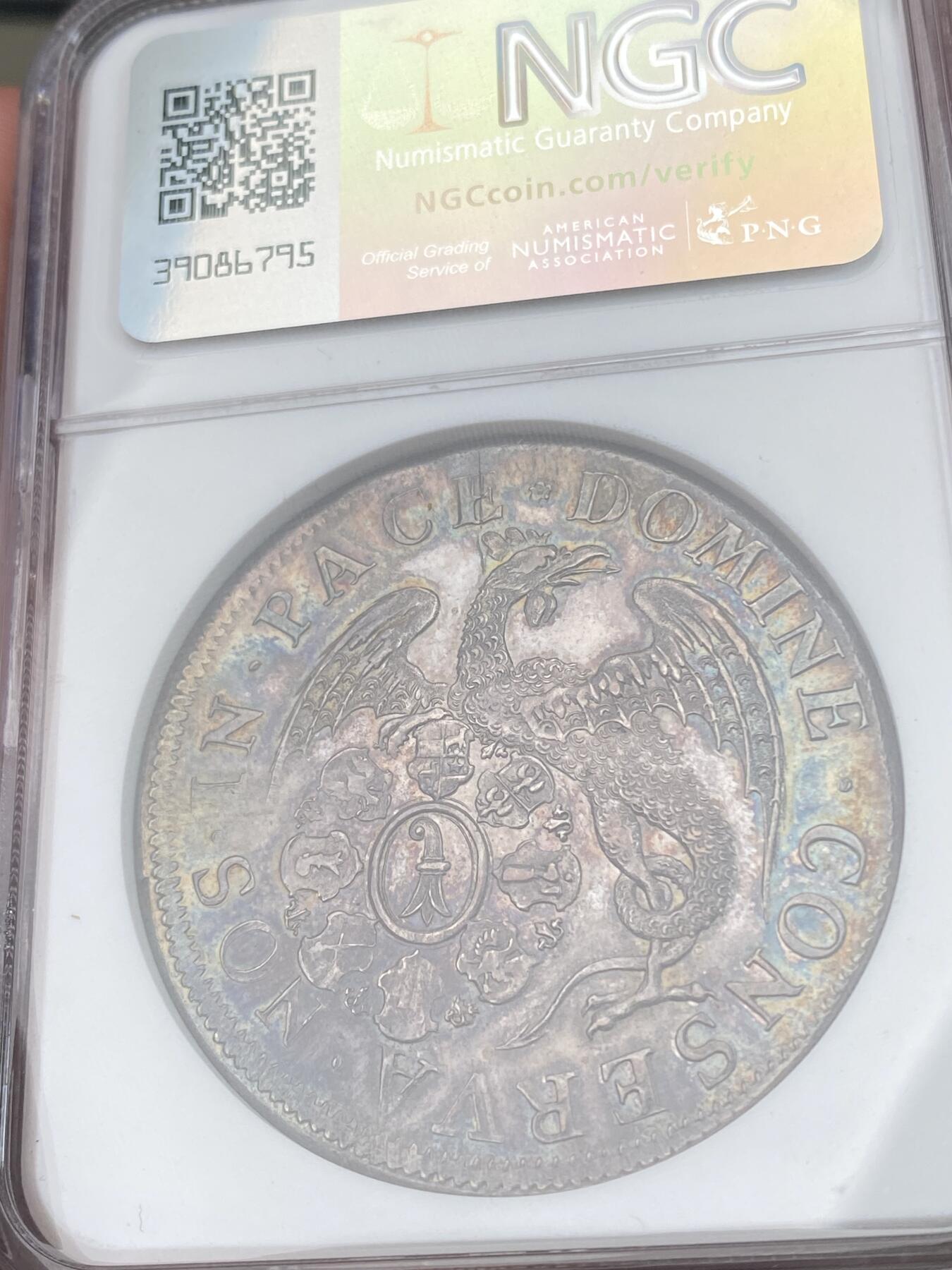 万国钱币拍卖第030期（万国三十期纪念大拍） NGC MS60 1700年后瑞士巴赛尔城市景观流通1泰勒 极其稀少的DAV-1747版本 NGC仅有3枚评级 唯一亚军分 欧洲幻彩无减重痕 高点非常清晰 HA也多年未现身的品种 