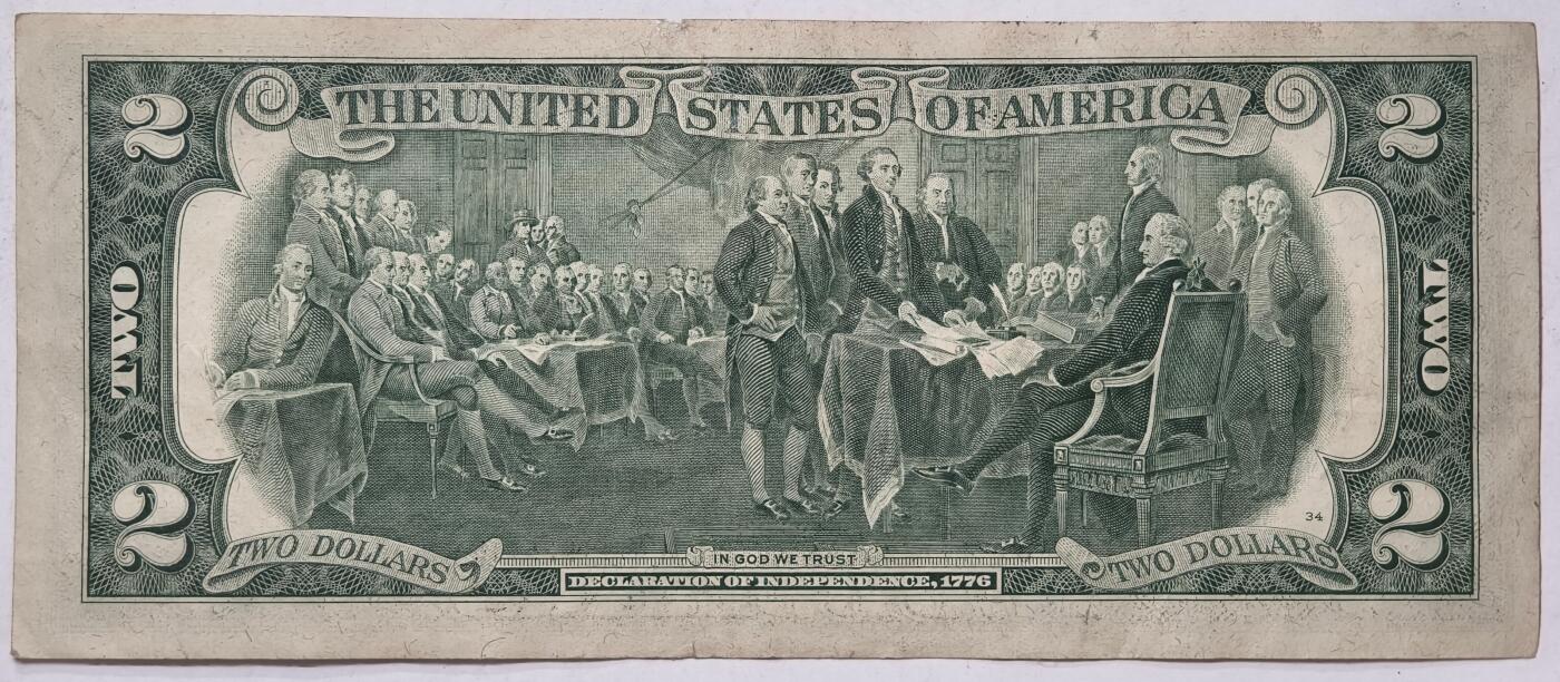 紫瑗钱币——第391期拍卖——纸币场 美国 1976年 A版 无序列 托马斯.杰斐逊 2美元 AU