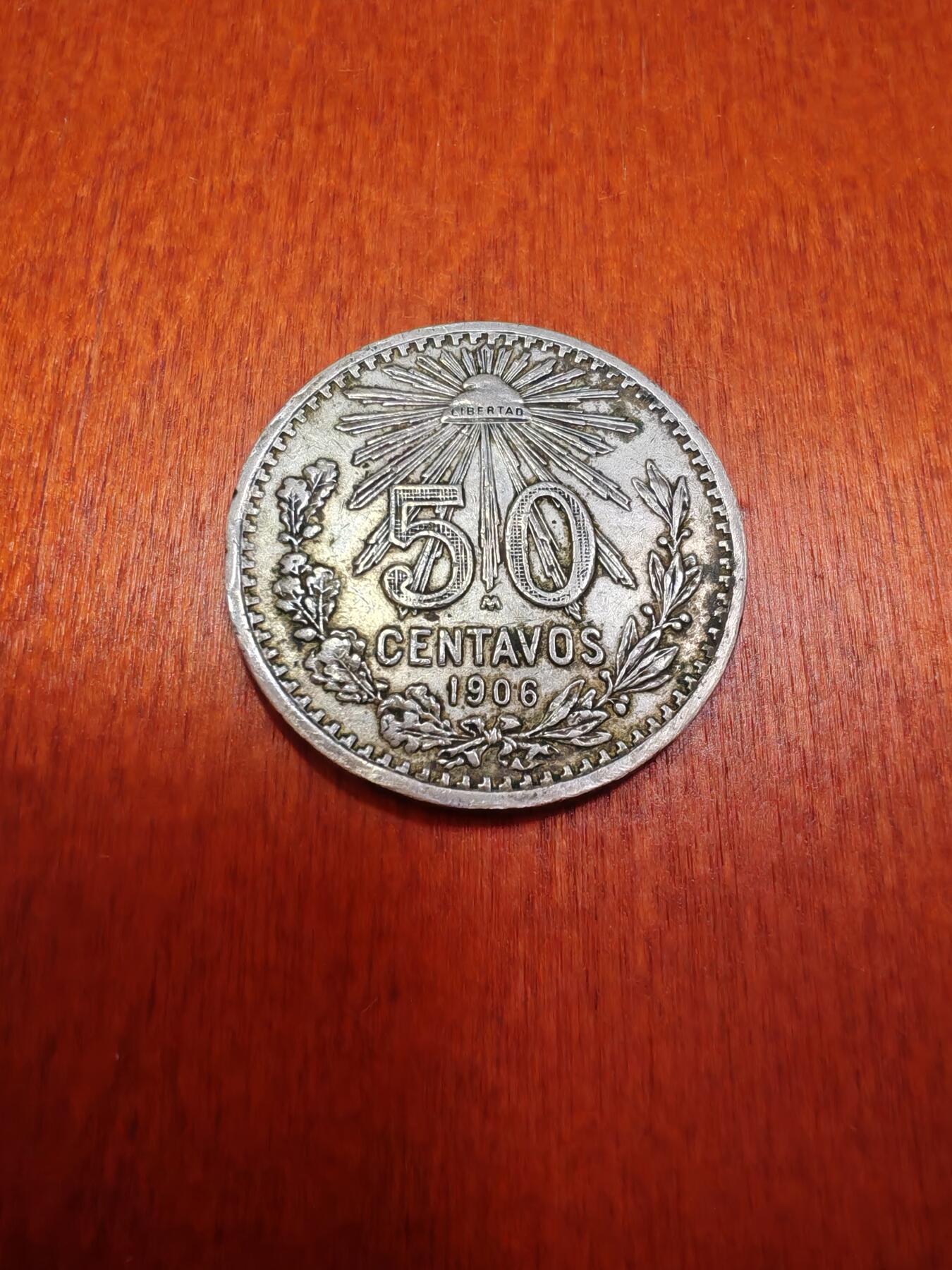 长老汇龙年精选第十一场拍卖（币中币） 1906墨西哥自由帽50分银币