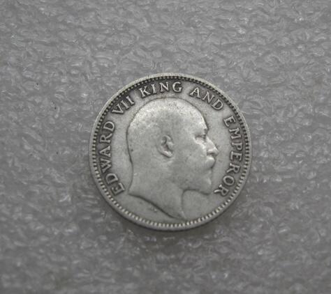 英属印度1906年1/4卢比爱七银币