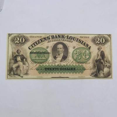 各国外边第63期 - 1857年美国路易斯安那州20美元 全新