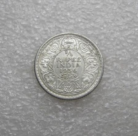 英属印度1936年1/4卢比乔五银币UNC+