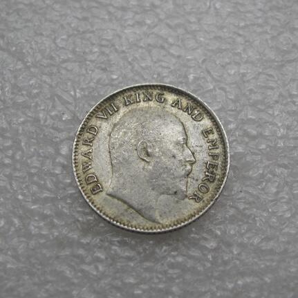 英属印度1908年1/4卢比爱七银币AUNC
